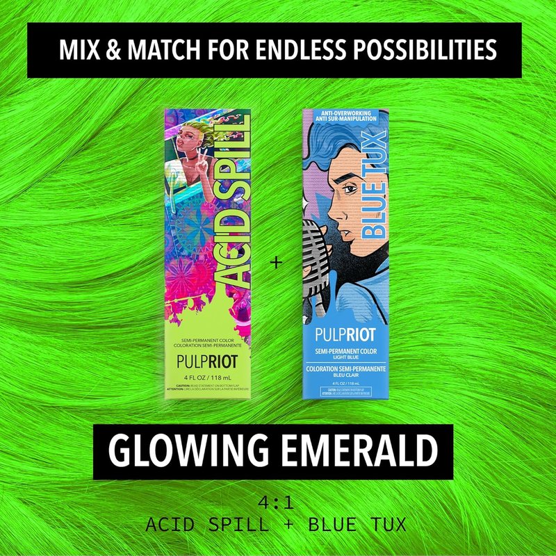 Pulp Riot Semi-Permanent Hair Color - Blue Tux | Light Blue with Violet Undertones, Vegan, 4oz Tube