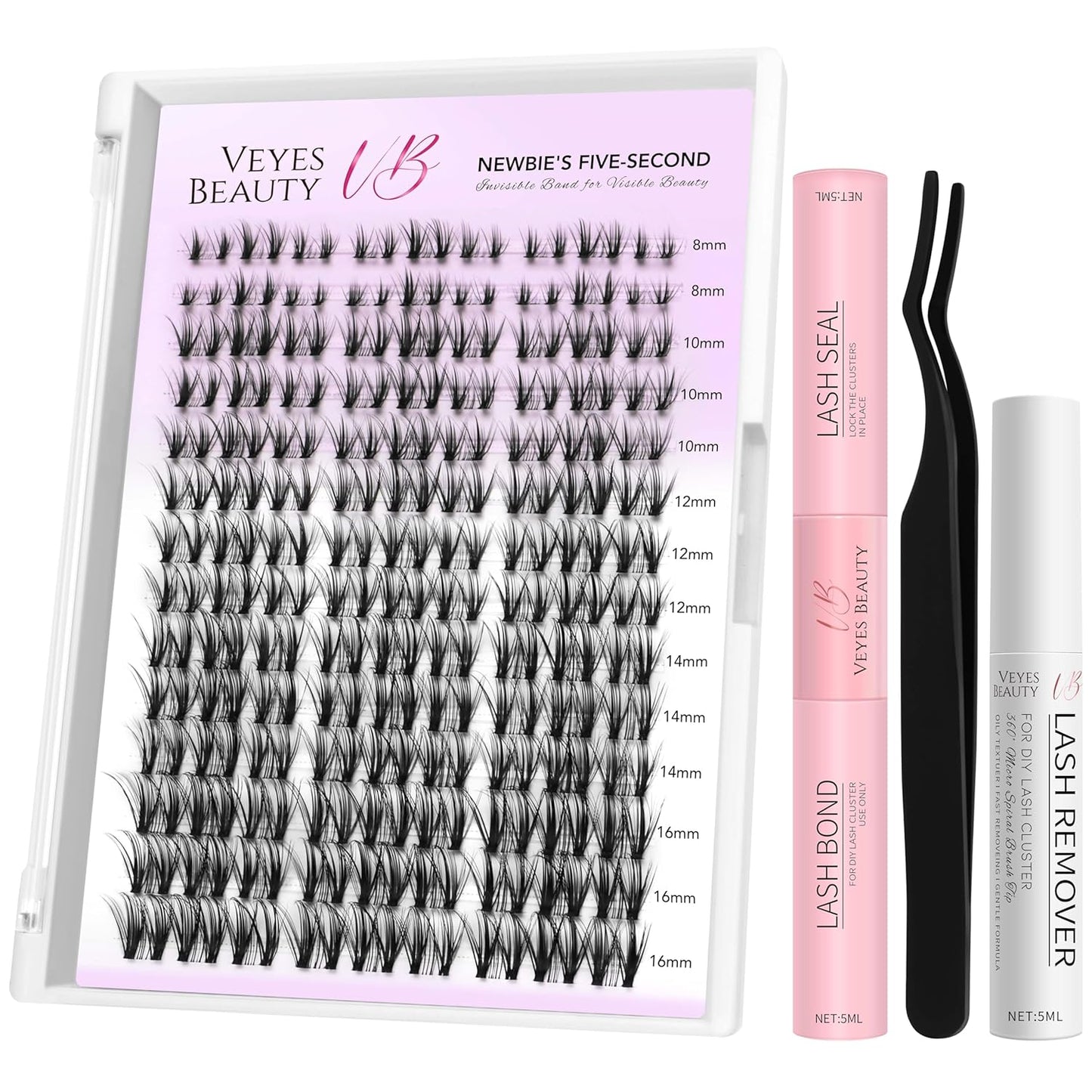 Brown Manga Lash Clusters - DIY Individual Eyelash Extensions with Thin Invisible Band | 8-18mm Mixed Lengths for Easy Self-Application