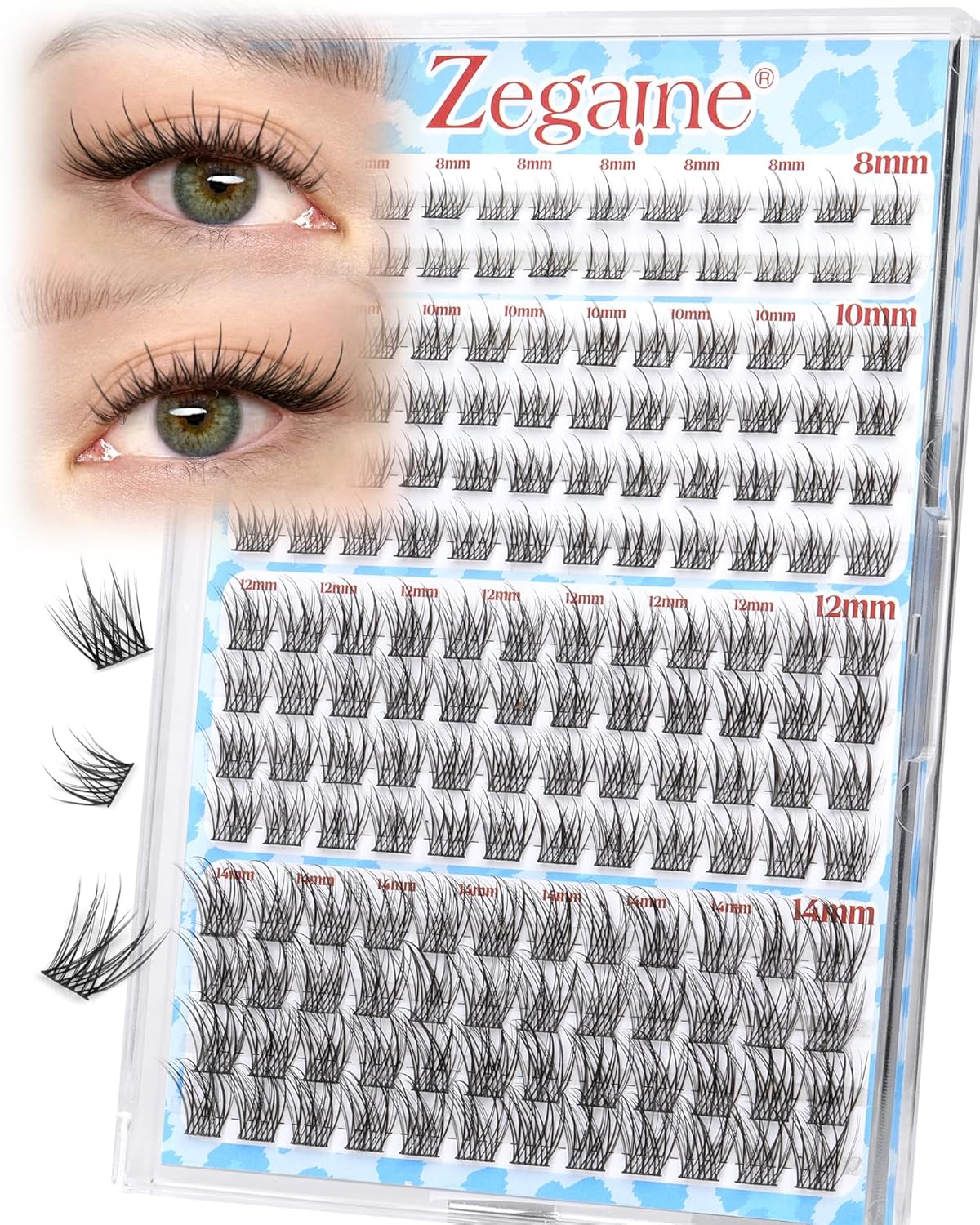 Natural Lash Clusters - Curly Eyelash Extensions for No Makeup Look | 168 Pcs in 8-10-12-14MM