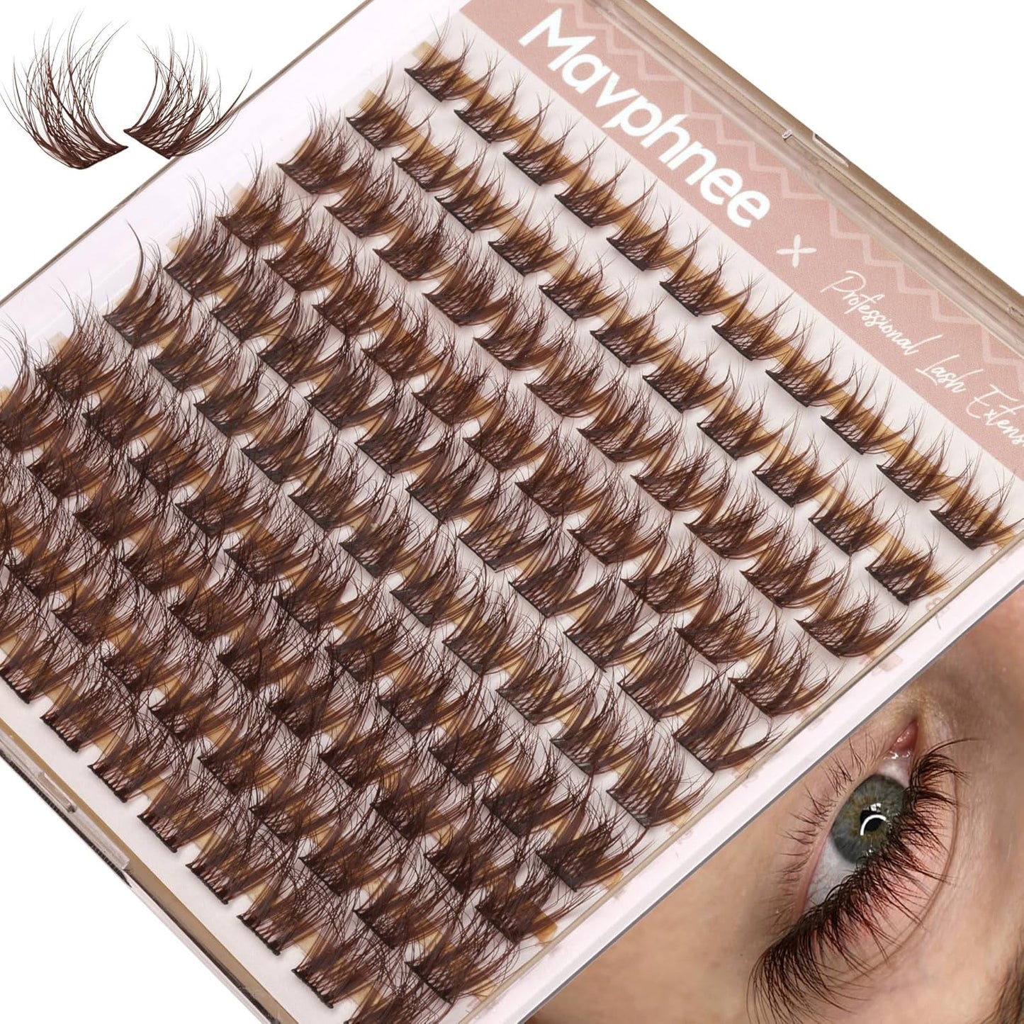 Natural DIY Lash Extensions - C-Curly Cluster Eyelashes | 216 Pcs Wispy Cat Eye Lashes for Beginners