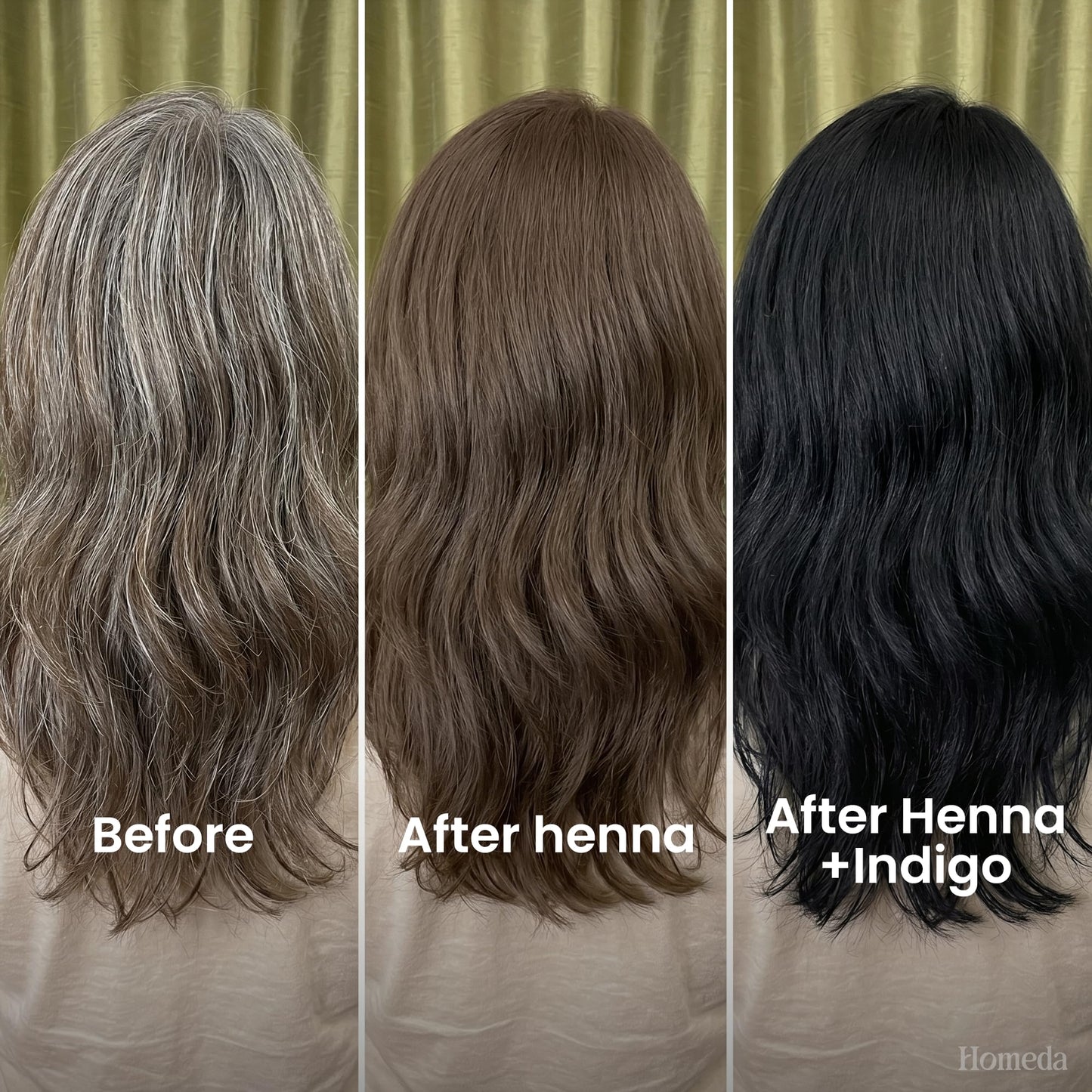 Indigo Powder Organic and Black Henna Powder for Hair Combo (7oz - 3.5oz each) - Natural Henna Indigo For Hair Dye - Black Hair Color (200g)