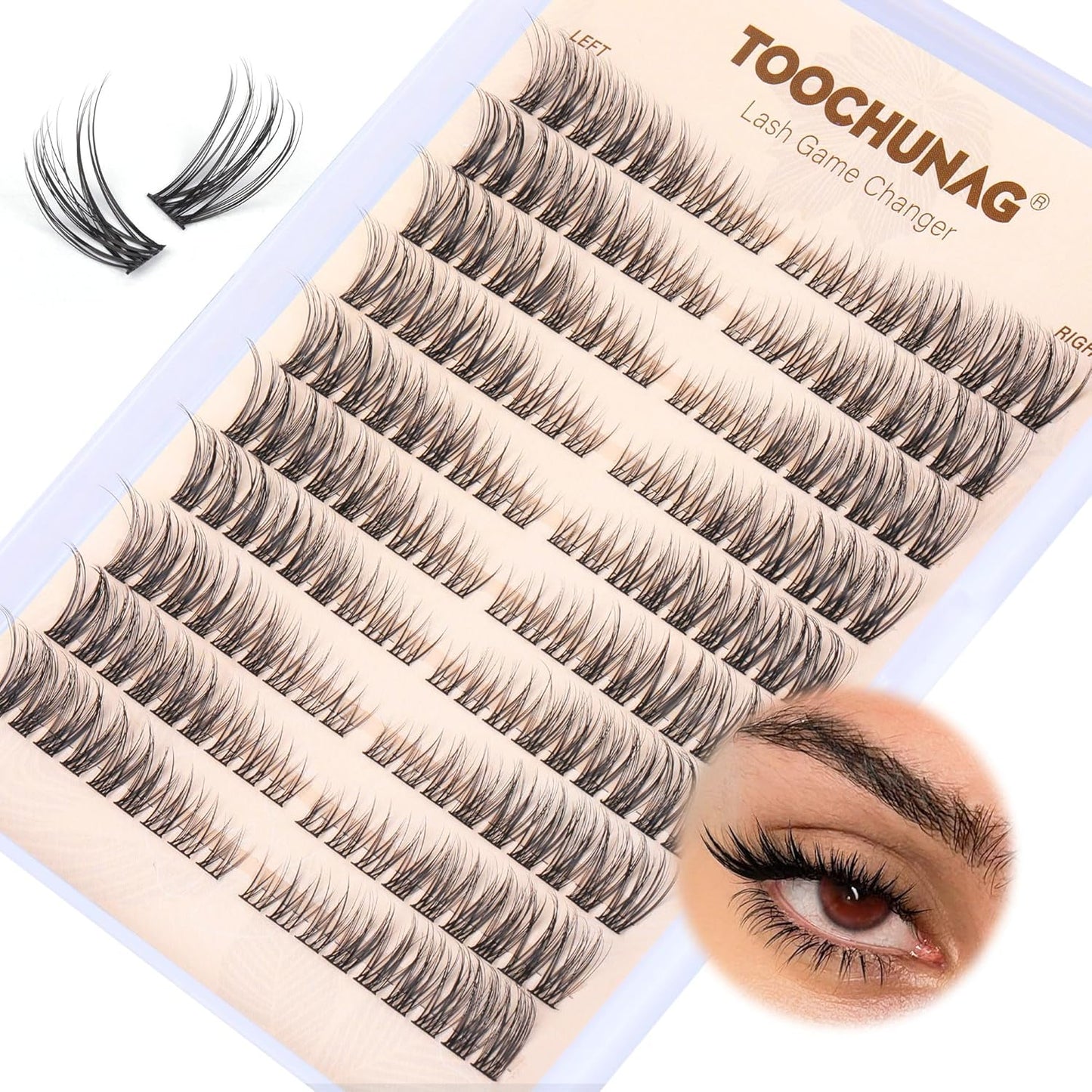 Wispy Lash Clusters - Natural 3D Eyelash Extensions for DIY Home Use | 7-15mm CD Curve