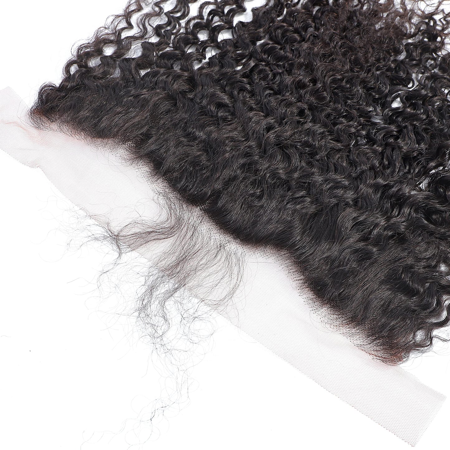 13x4 Lace Frontal Only Deep Curly Regular HD Lace, 200% Density, 100% Brazilian Virgin Human Hair Ear to Ear HD Lace Frontal Pre Plucked with Baby Hair Natural Black Color 14 Inch