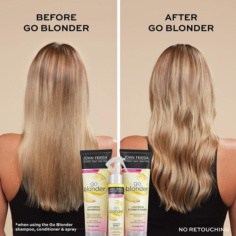 John Frieda Go Blonder Lightening Spray - Gradual Hair Lightening for Natural & Color-Treated Hair | 3.5 Oz, Pack of 2