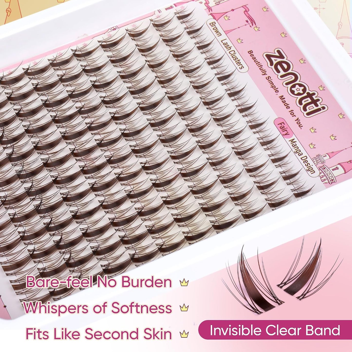 Manga Eyelash Clusters - Brown Wispy & Spiky Individual Lashes | DIY Anime Extensions 8-16MM
