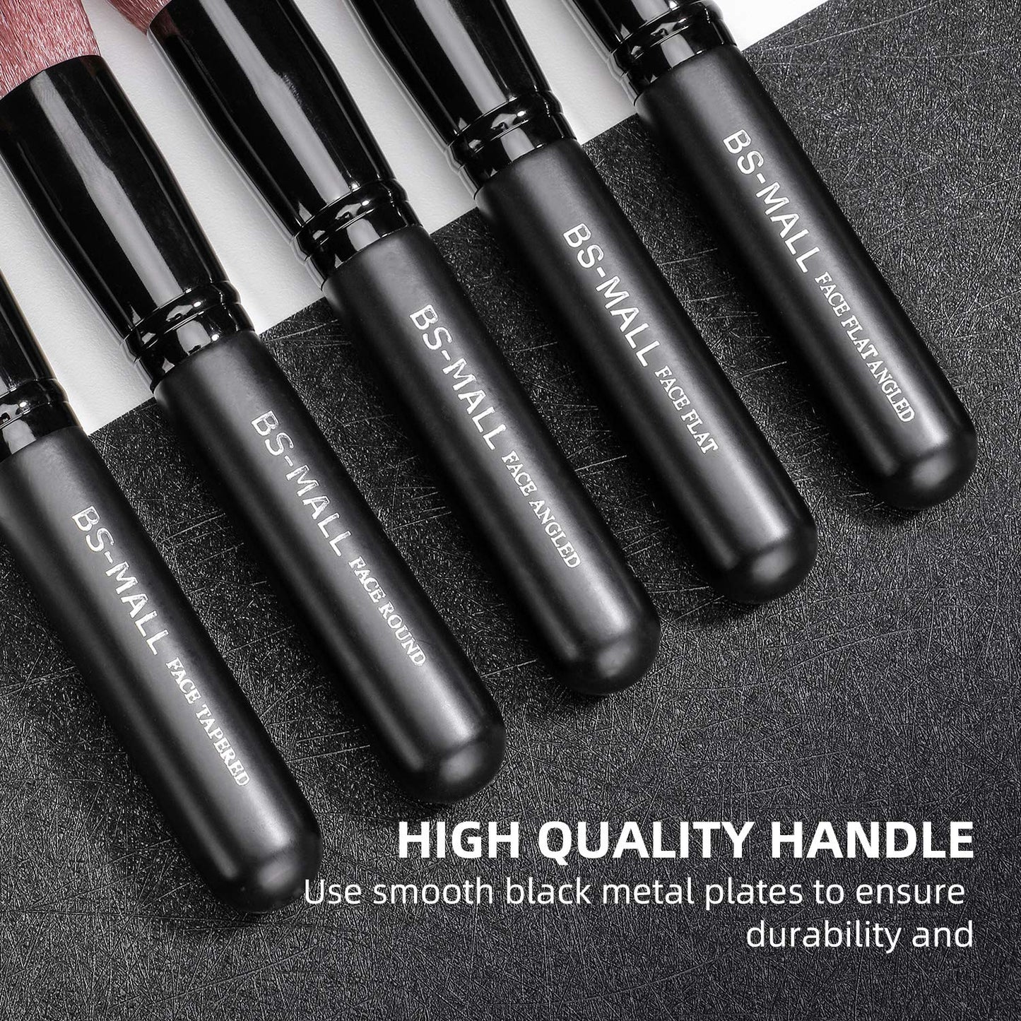 Premium Synthetic Makeup Brushes Set - 14 Pcs Foundation, Powder, Concealers & Eye Shadows | Rose Golden with Black Case