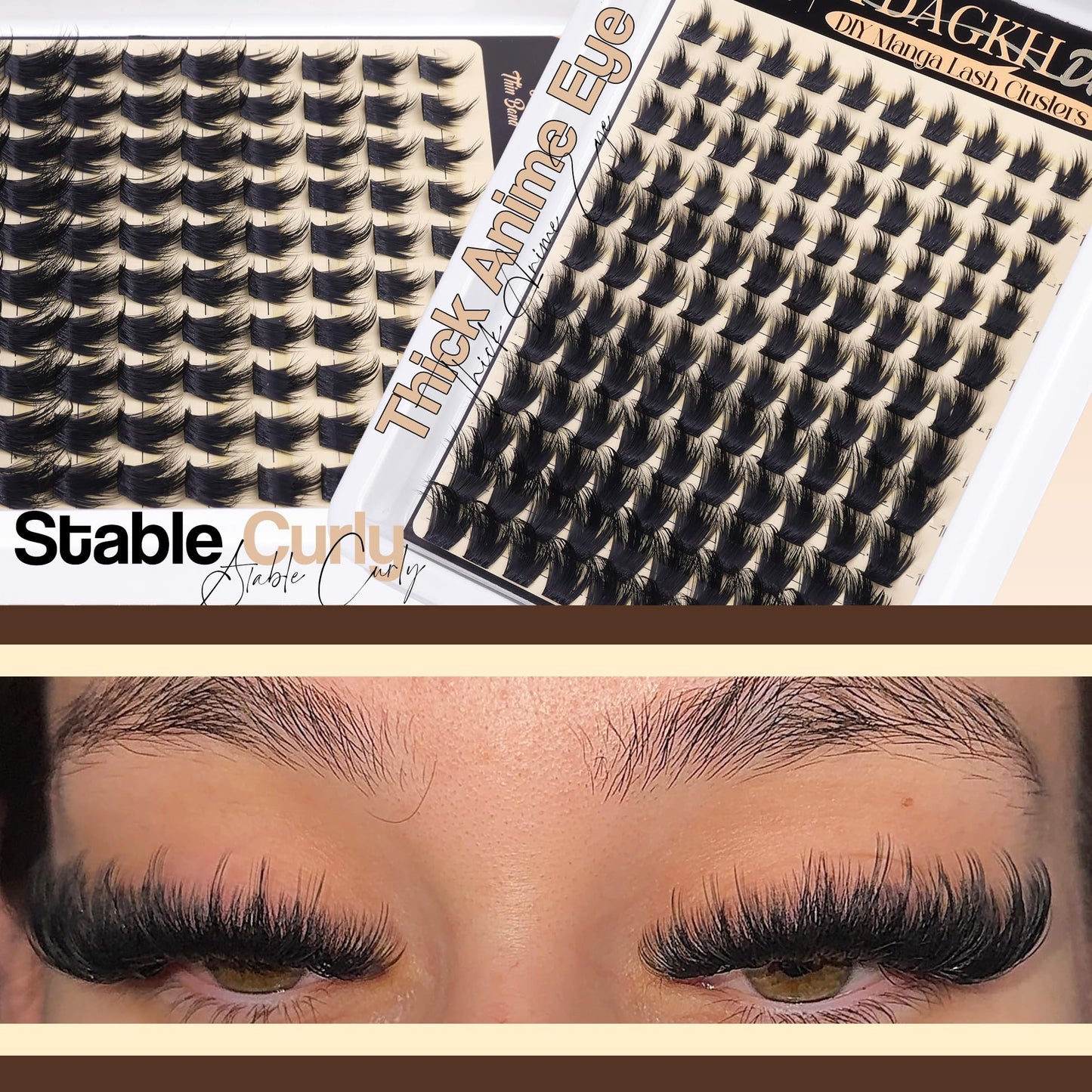 Manga Lash Clusters with Spikes Thick Volume Eyelash Clusters Wispy Spiky Lash Extension Fluff 10-18mm Anime Cluster Eyelash Extensions DIY Mega Eyelash Extension 120Pcs by YDAGKH