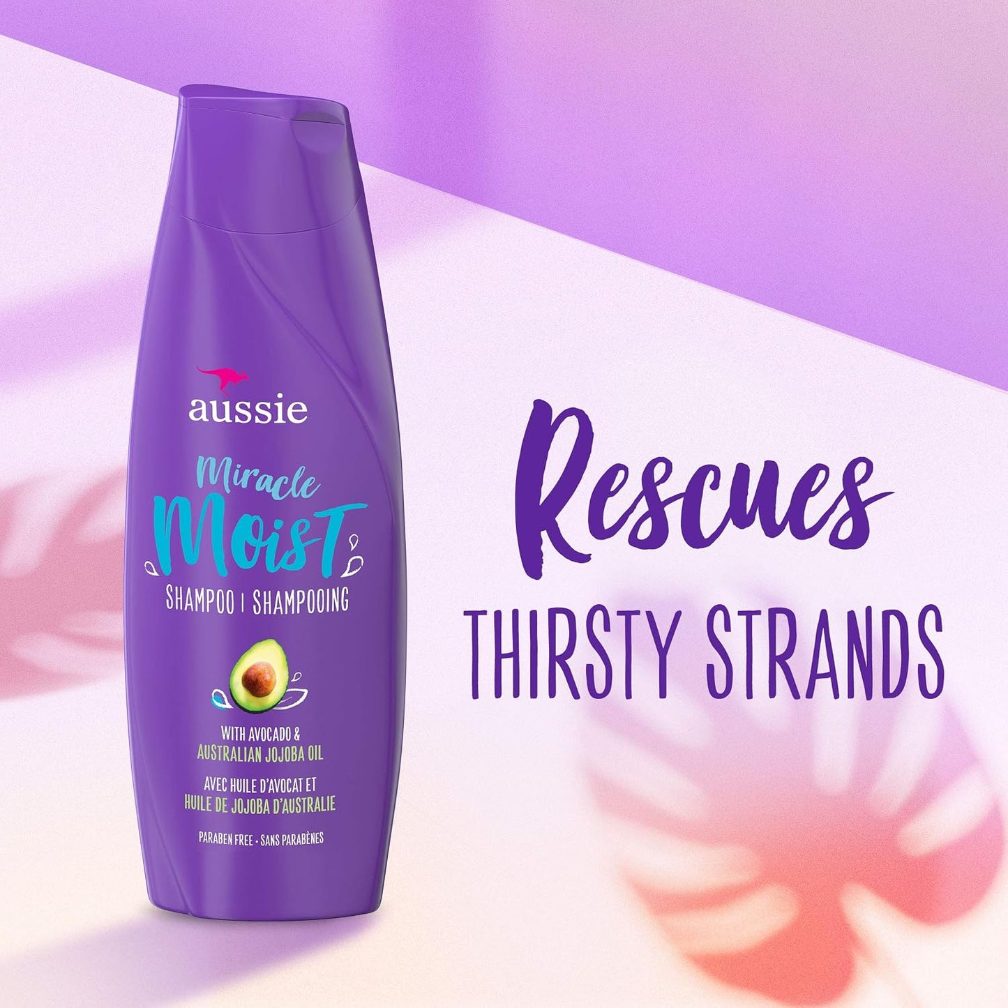 Aussie Miracle Moist Shampoo & Conditioner Set | Avocado & Jojoba Oil - 12.1 Fl Oz Each