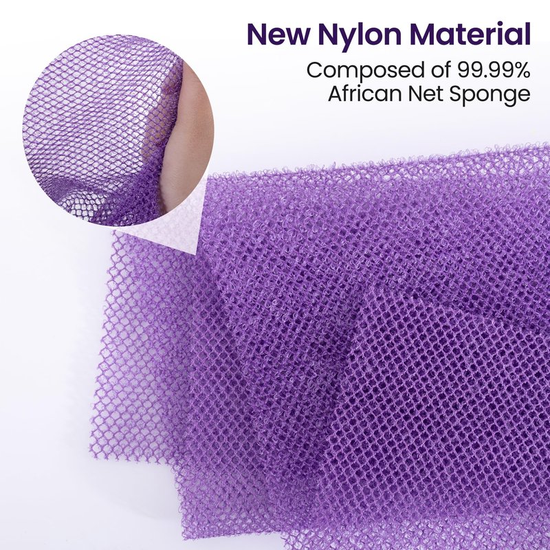 African Bath Sponge African Net Long Net Bath Sponge Exfoliating Shower Body Scrubber Back Scrubber Skin Smoother,Great for Daily Use,6 Colors