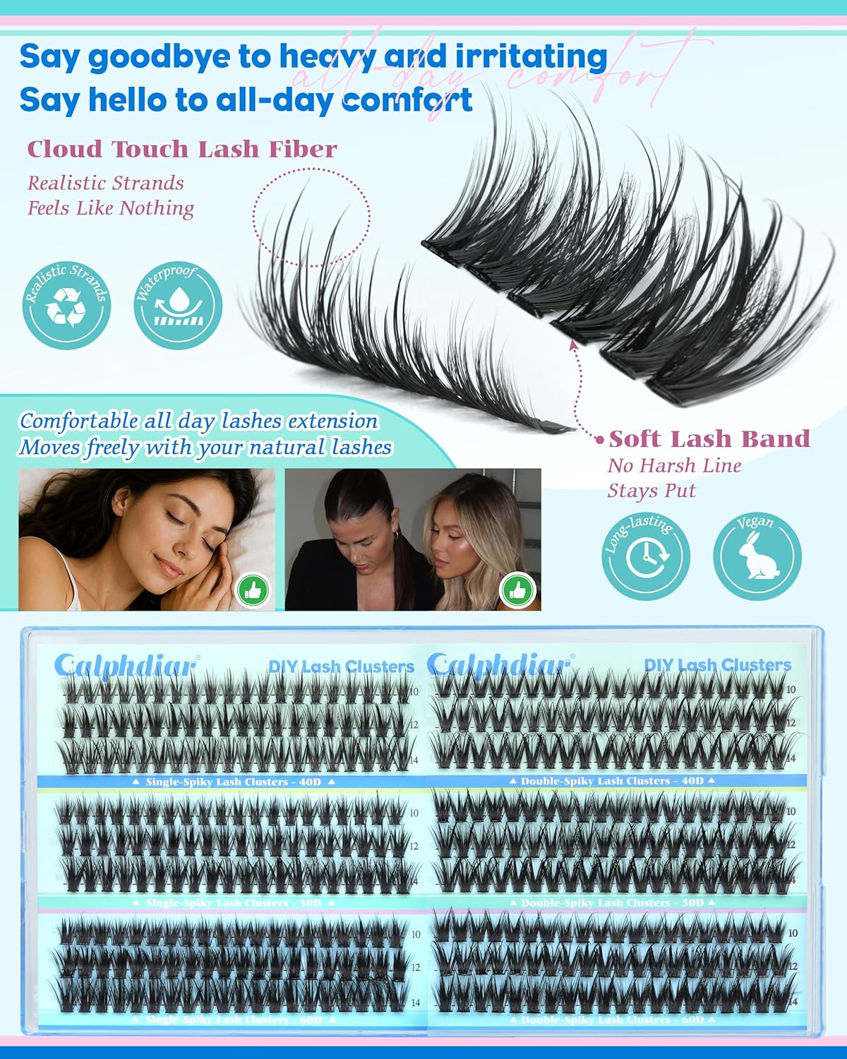 Wispy Lash Clusters - Natural Short Eyelash Extensions 10-14mm | 360pcs CC Curly DIY Lashes