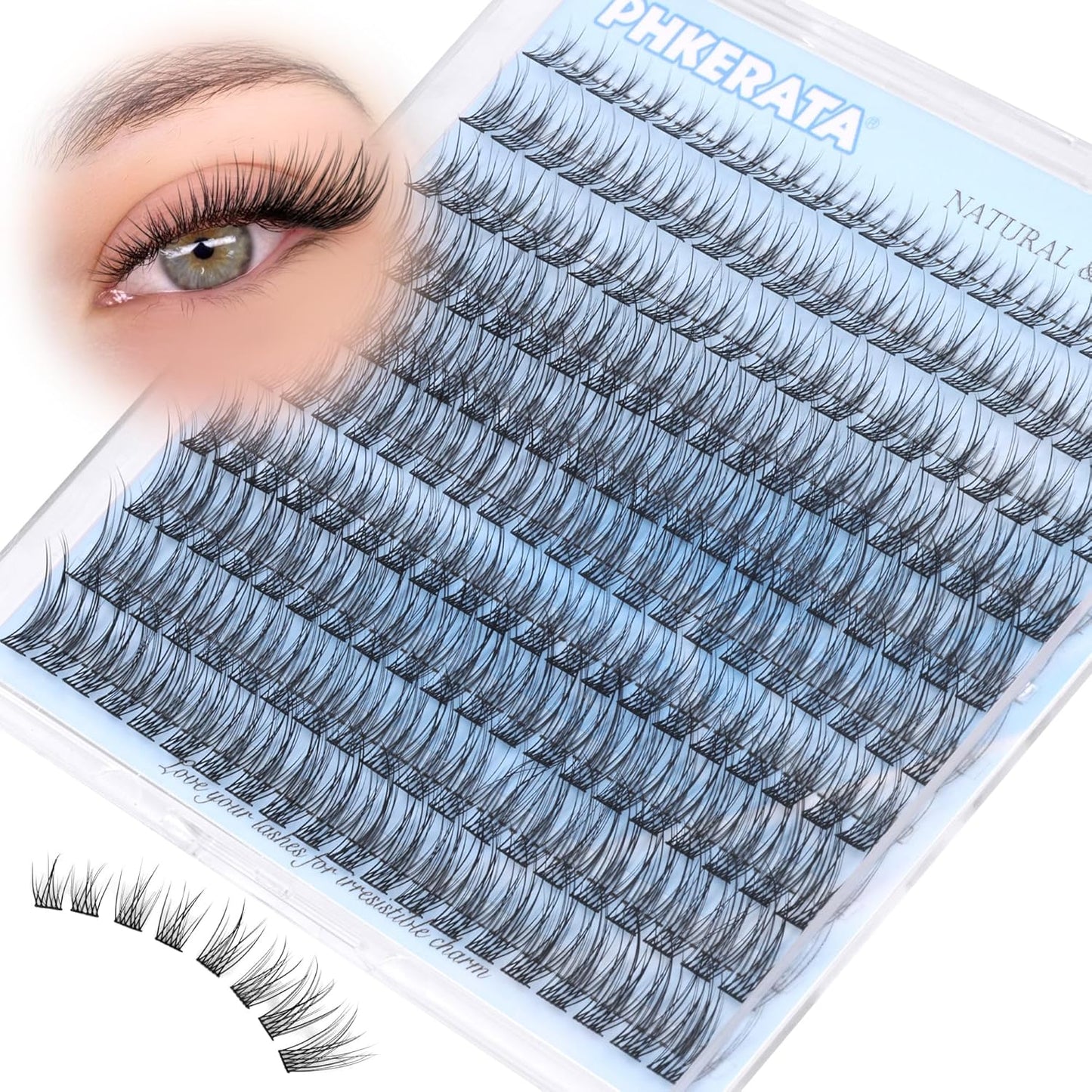 Wispy Eyelash Clusters - 120 Pcs Natural D Curvature Individual Lash Extensions | Reusable DIY Thin Band