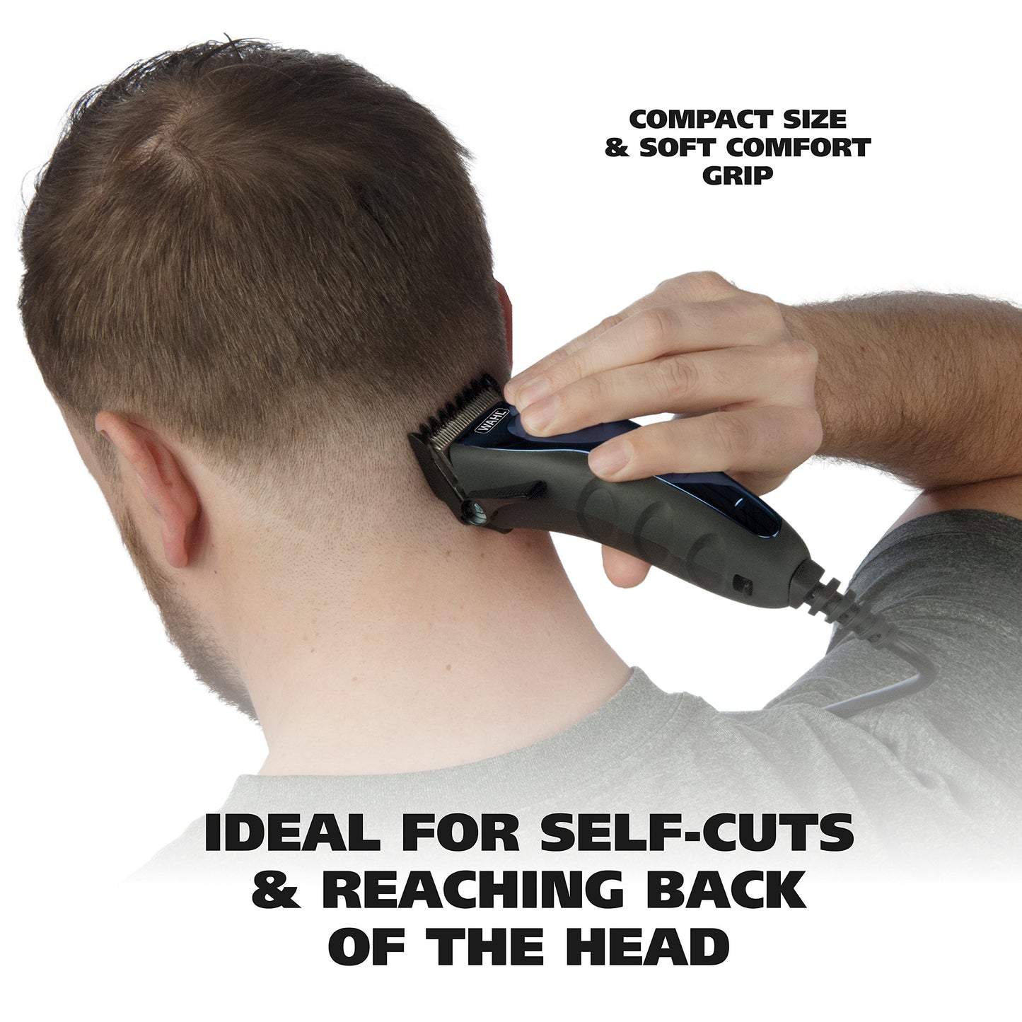 Wahl USA Self Cut Compact Corded Clipper Personal Haircutting Kit with Adjustable Taper Lever, and 11 Hair Clipper Guards for Clipping, Trimming & Personal Grooming – Model 3029683