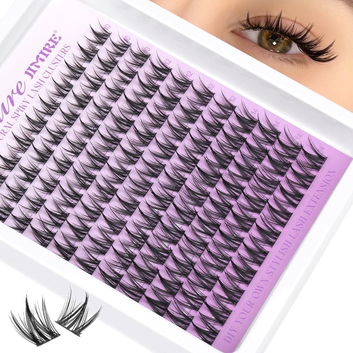 Manga Lash Clusters - Wispy Eyelash Extensions for Fox Eye Look | 10-16MM Pre-Mapped Anime Style