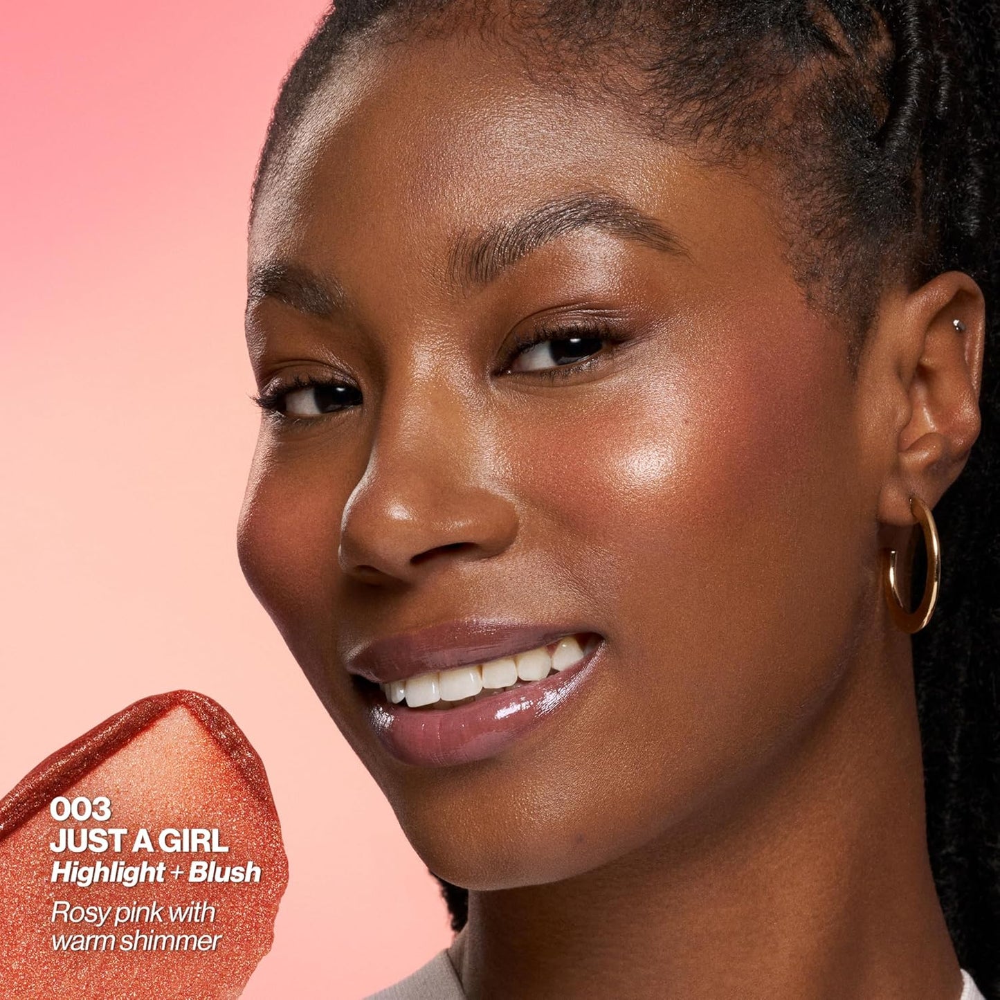 Revlon Glimmer Super Balm - Multi-Use Glow Face Makeup | Cream Bronzer, Highlighter & Blush, 003 Just a Girl, 0.06 oz