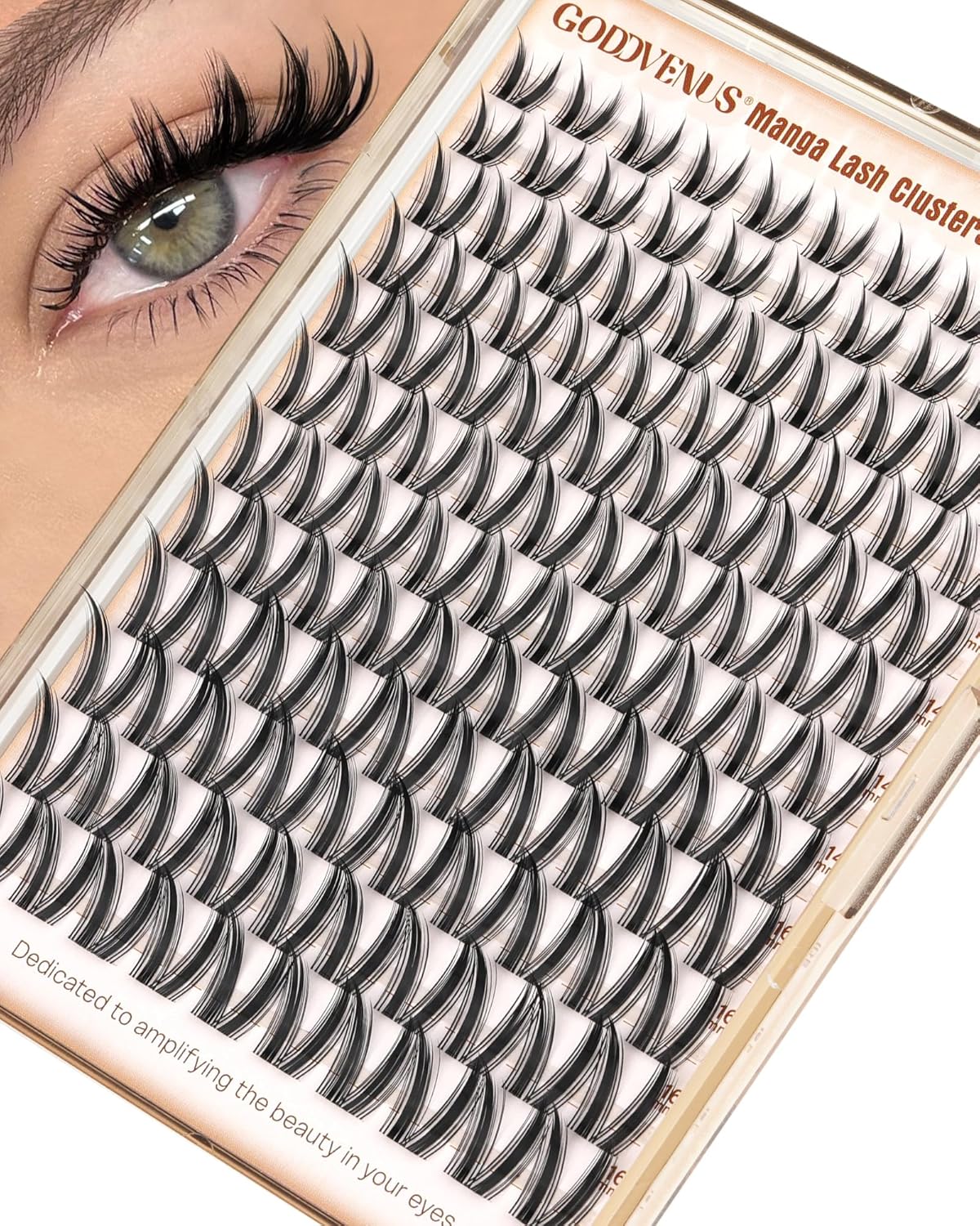 Manga Lash Clusters - Wispy Fluffy Anime Eyelash Extensions | Reusable Faux Mink, D Curve 12-18mm, 204 Pieces