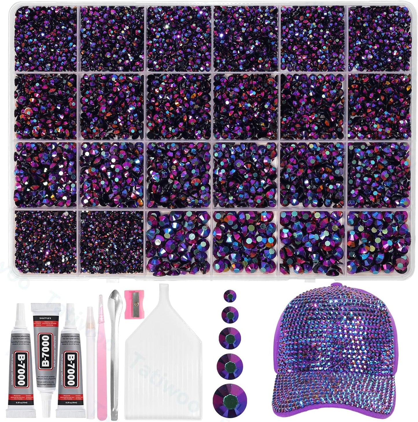 Light Pink Flatback Jelly Resin Rhinestones - 20000 Pcs Mix Sizes 2-6mm for Crafting & DIY Makeup Tumblers