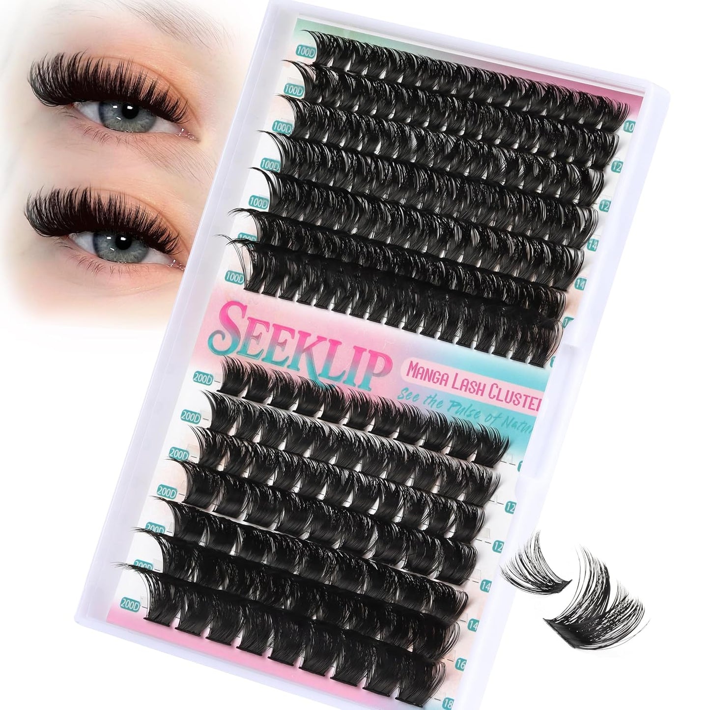 Bunny Lash Clusters - Dark Brown Spiky Doll Individual Lashes | 120 Pcs D Curl 8-16MM for DIY Eyelash Extensions