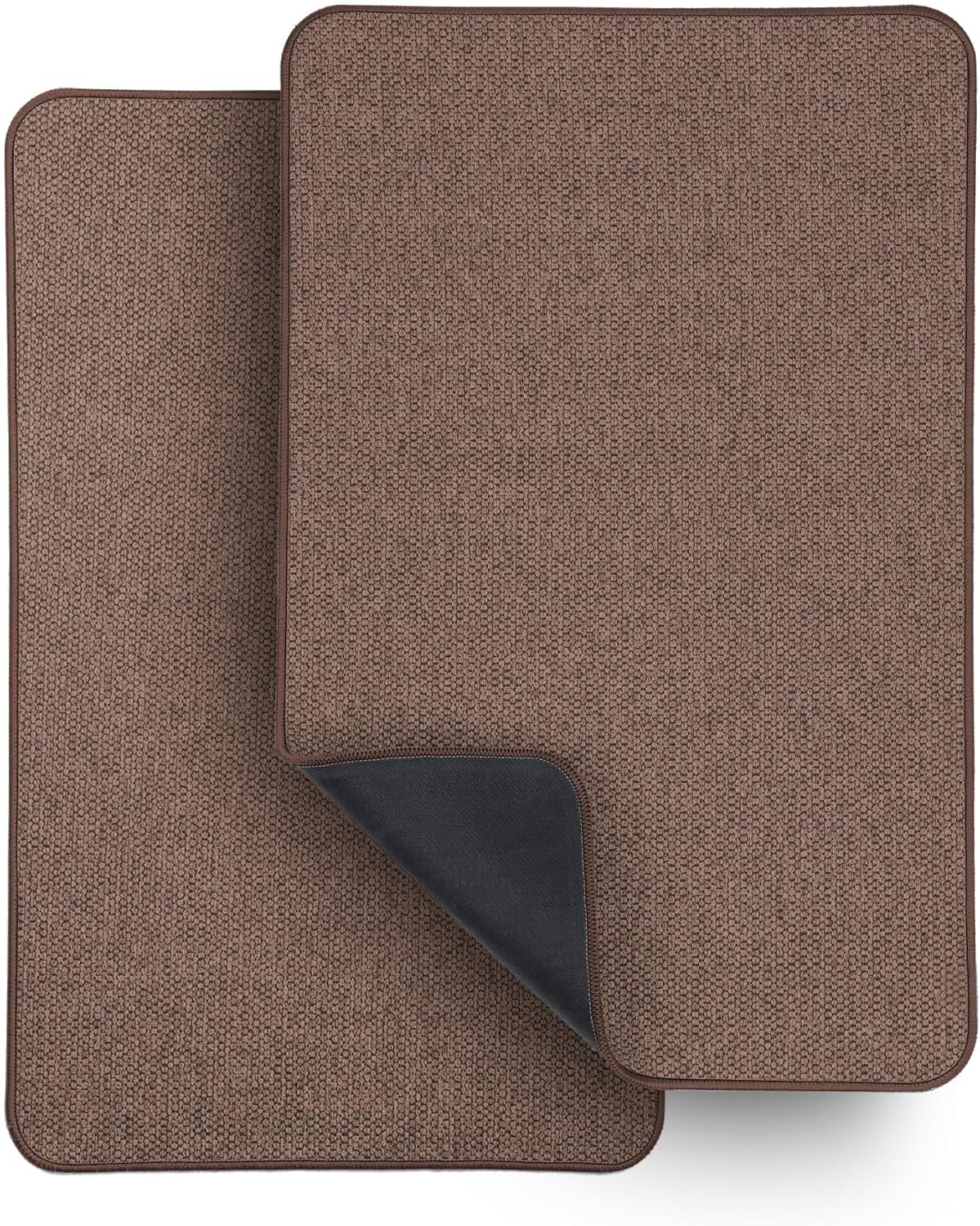 Ultra Thin Bath Mat - Non-Slip Rubber Bathroom Rug, Quick Dry & Absorbent | Grey, 1'5"x2'3" (17x27 Inch)