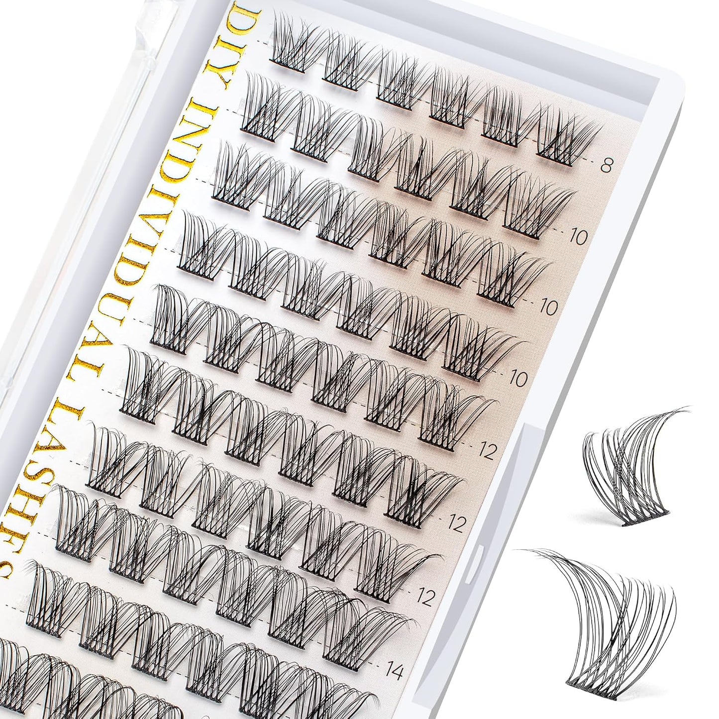 BEFER Lash Clusters - 120 Pcs D Curl Eyelash Extensions for DIY Volume | Fluffy & Wispy 10-16MM