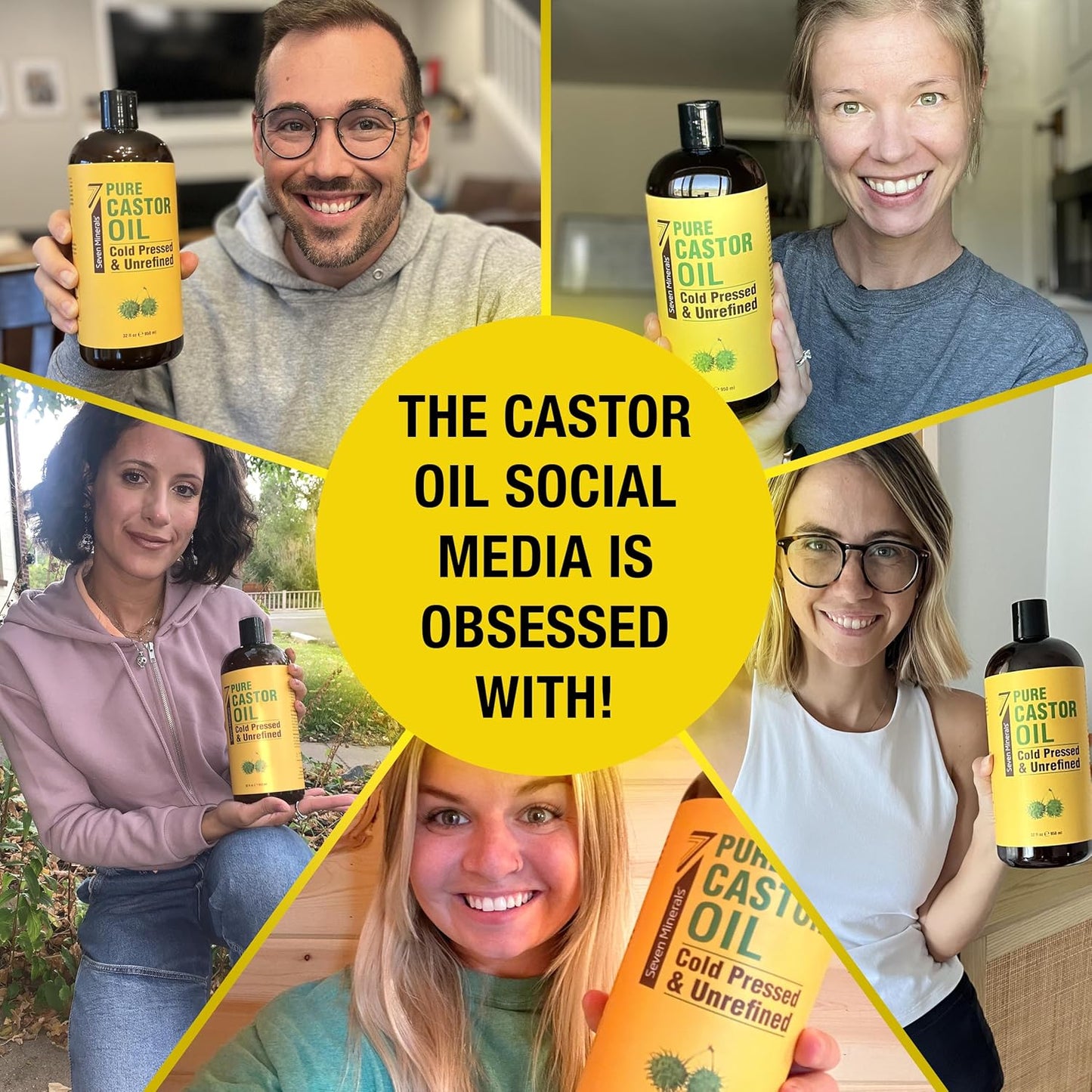 Pure Cold Pressed Castor Oil - 32 oz Unrefined & Hexane-Free | Boost Hair Growth, Thicker Eyelashes & Skin Healing
