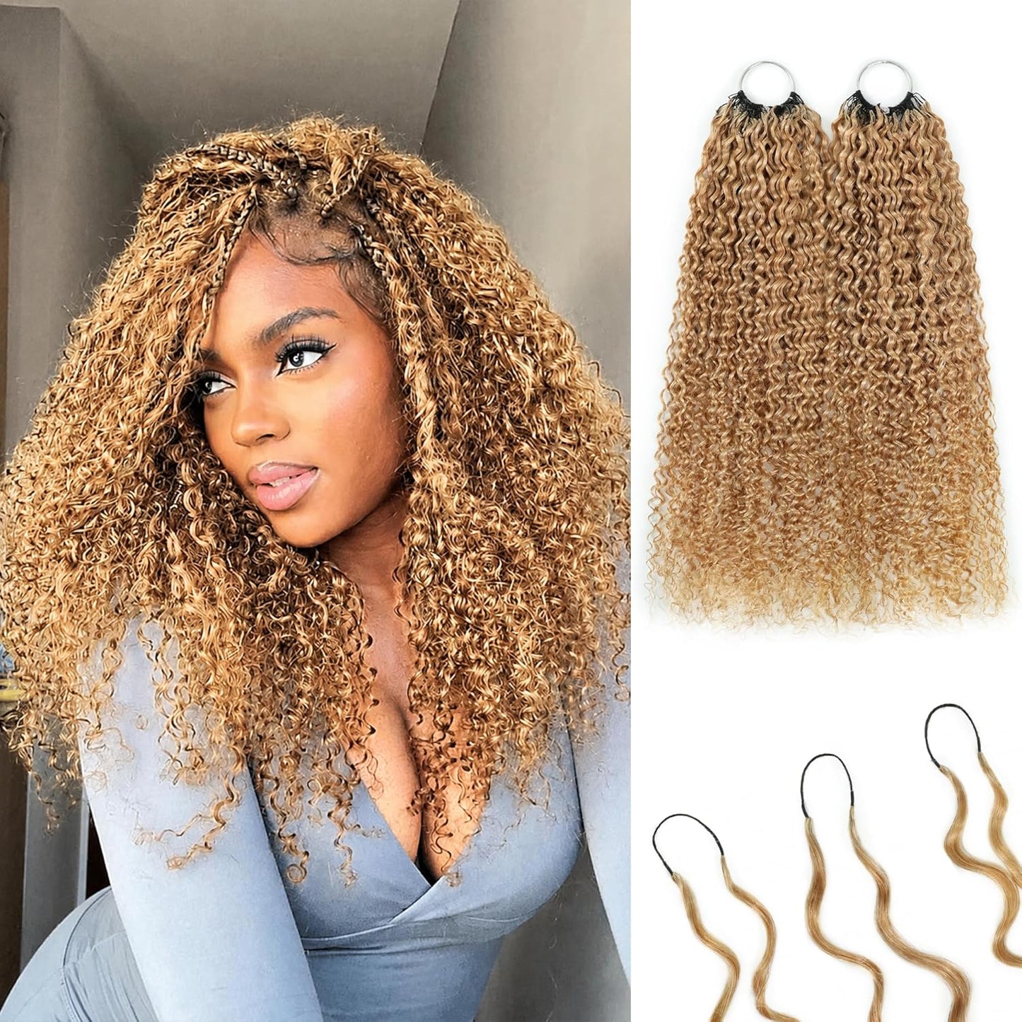 Feather Crochet Hair Extensions - 12 Inch 120g Invisible Miracle Knots for Black Women | Jerry Curly Pre-Separated Natural Black