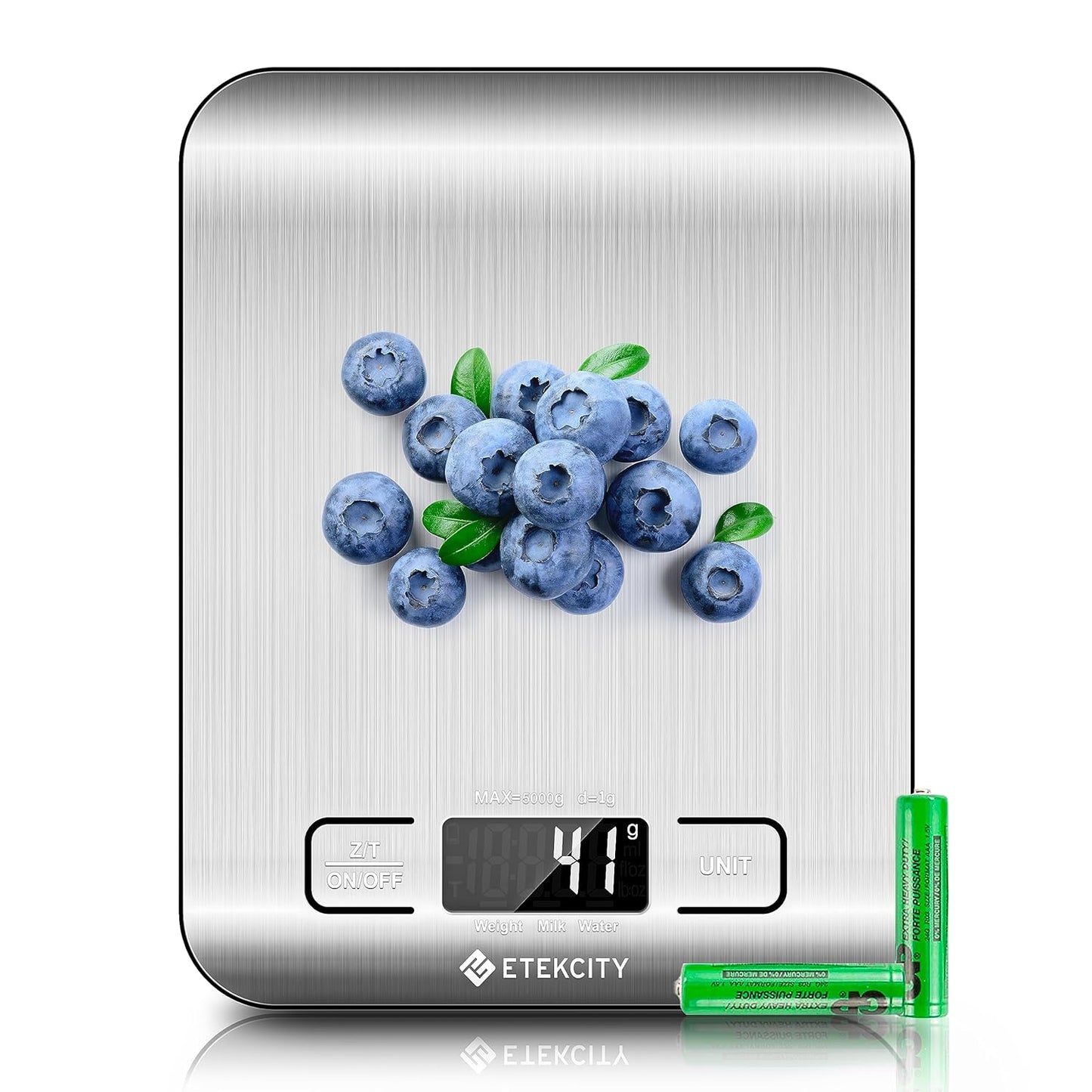 Digital Kitchen Scale - Accurate Grams & Ounces Measurement for Weight Loss, Baking & Meal Prep | Medium 304 Stainless Steel