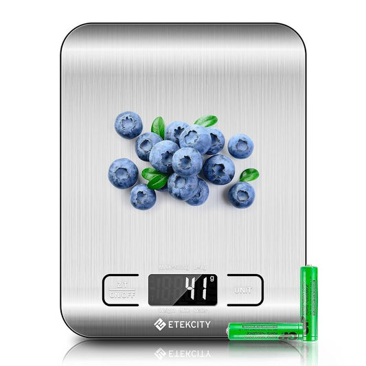 Digital Kitchen Scale - Accurate Grams & Ounces Measurement for Weight Loss, Baking & Meal Prep | Medium 304 Stainless Steel