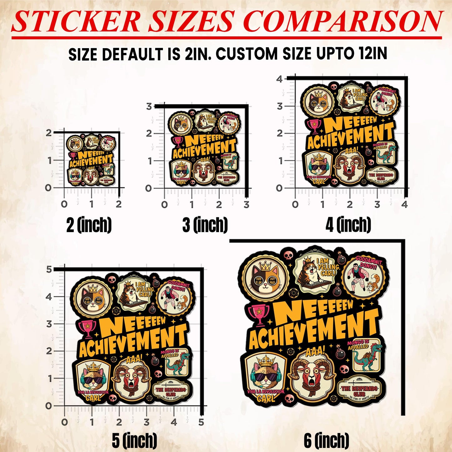 3 Pack New Achievement Sticker Dungeon Crawler Carl Gamer Trophy Princess Donut Bookish Fantasy Reader Decal Waterproof Vinyl Decal for Water Bottle, Laptop, Phone, Car Gift 2 Inch