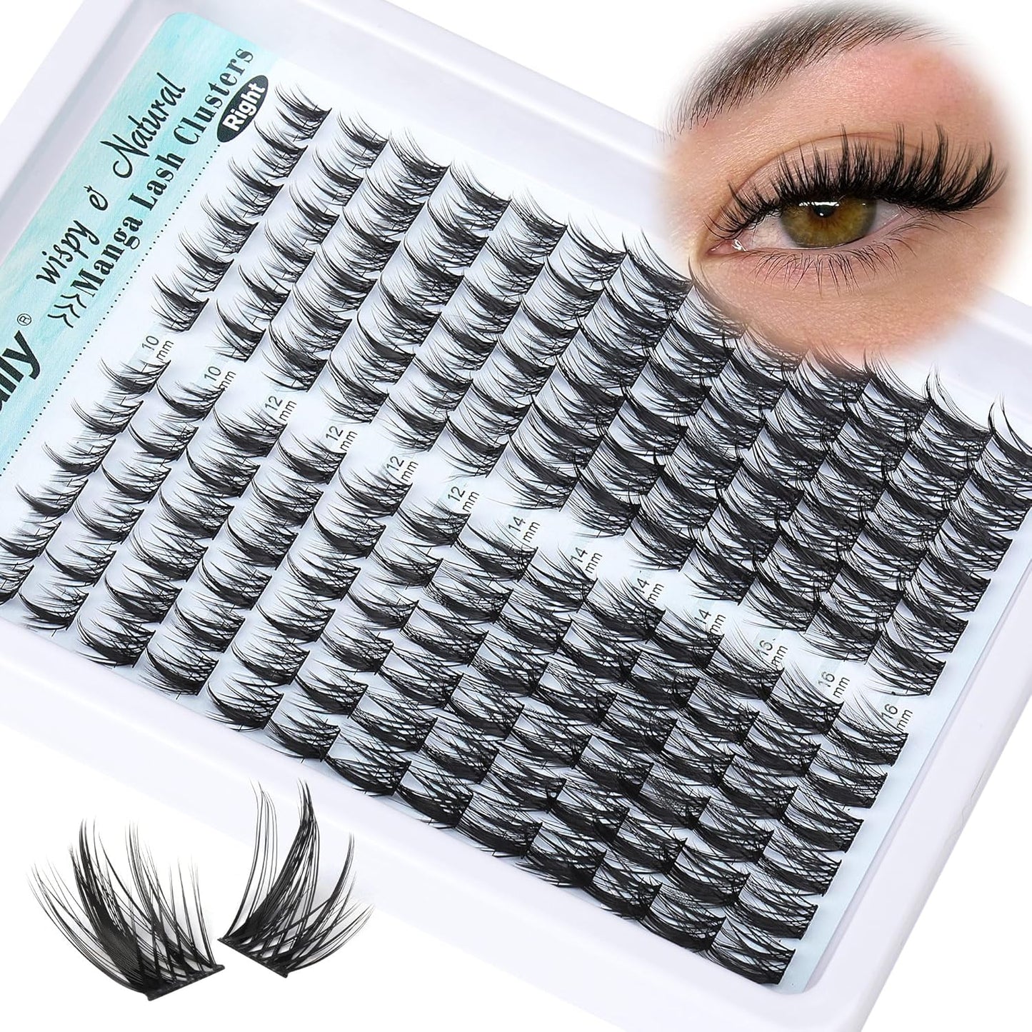 Lash Clusters Kit - Wispy Natural C-Curly Eyelash Extensions | DIY Volume Lashes 10-16MM