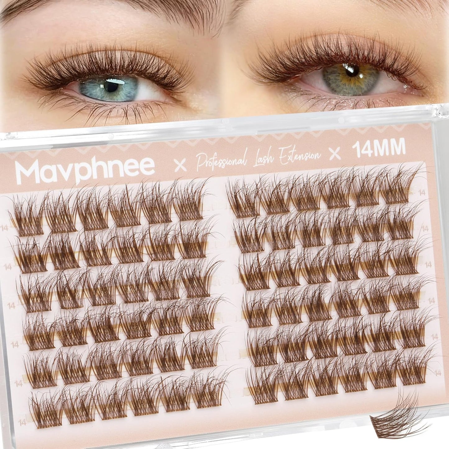Natural DIY Lash Extensions - C-Curly Cluster Eyelashes | 216 Pcs Wispy Cat Eye Lashes for Beginners