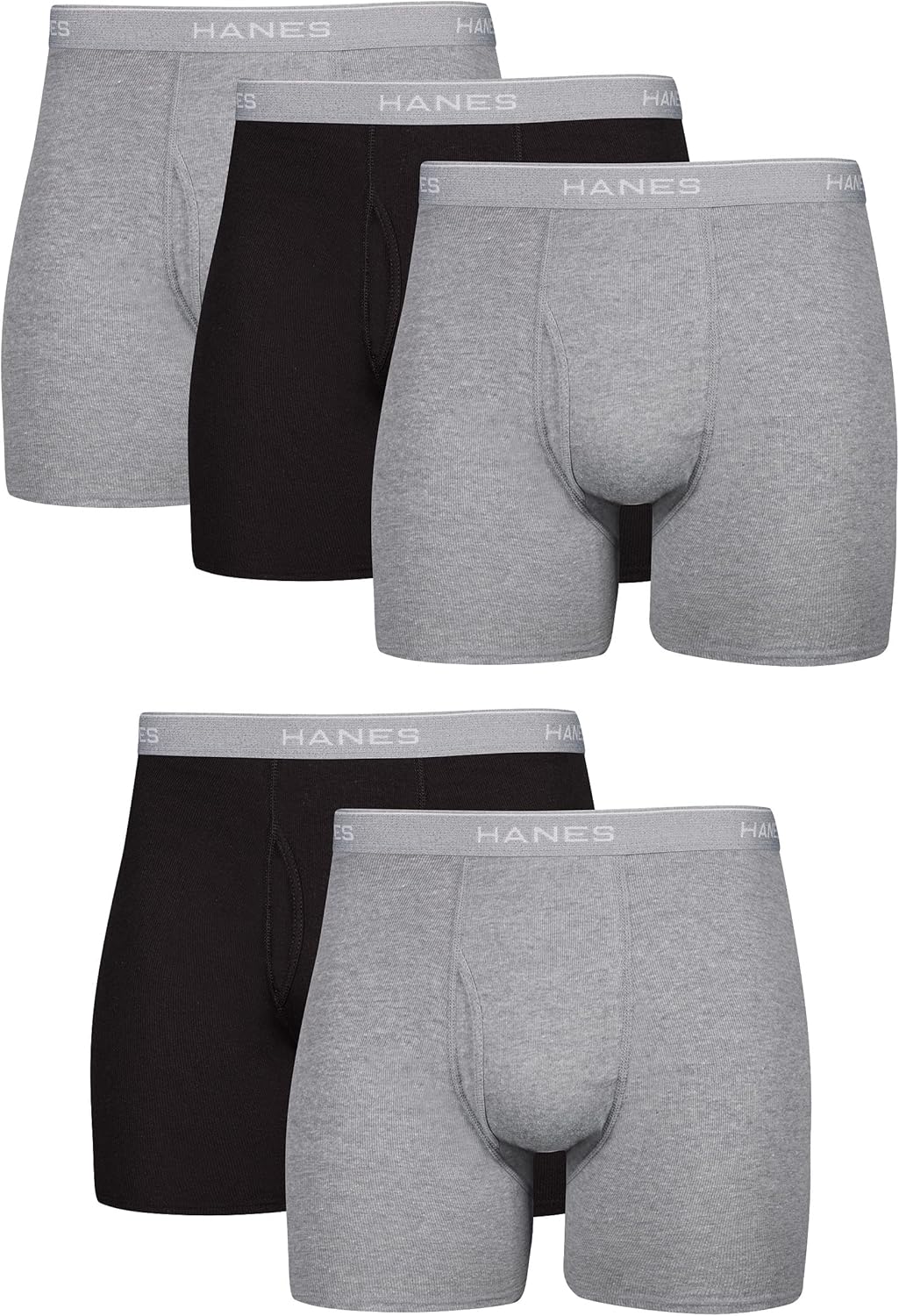 Hanes Men's Boxer Briefs - Cool & Breathable Cotton, Moisture-Wicking, No Ride-Up | 3-Pack