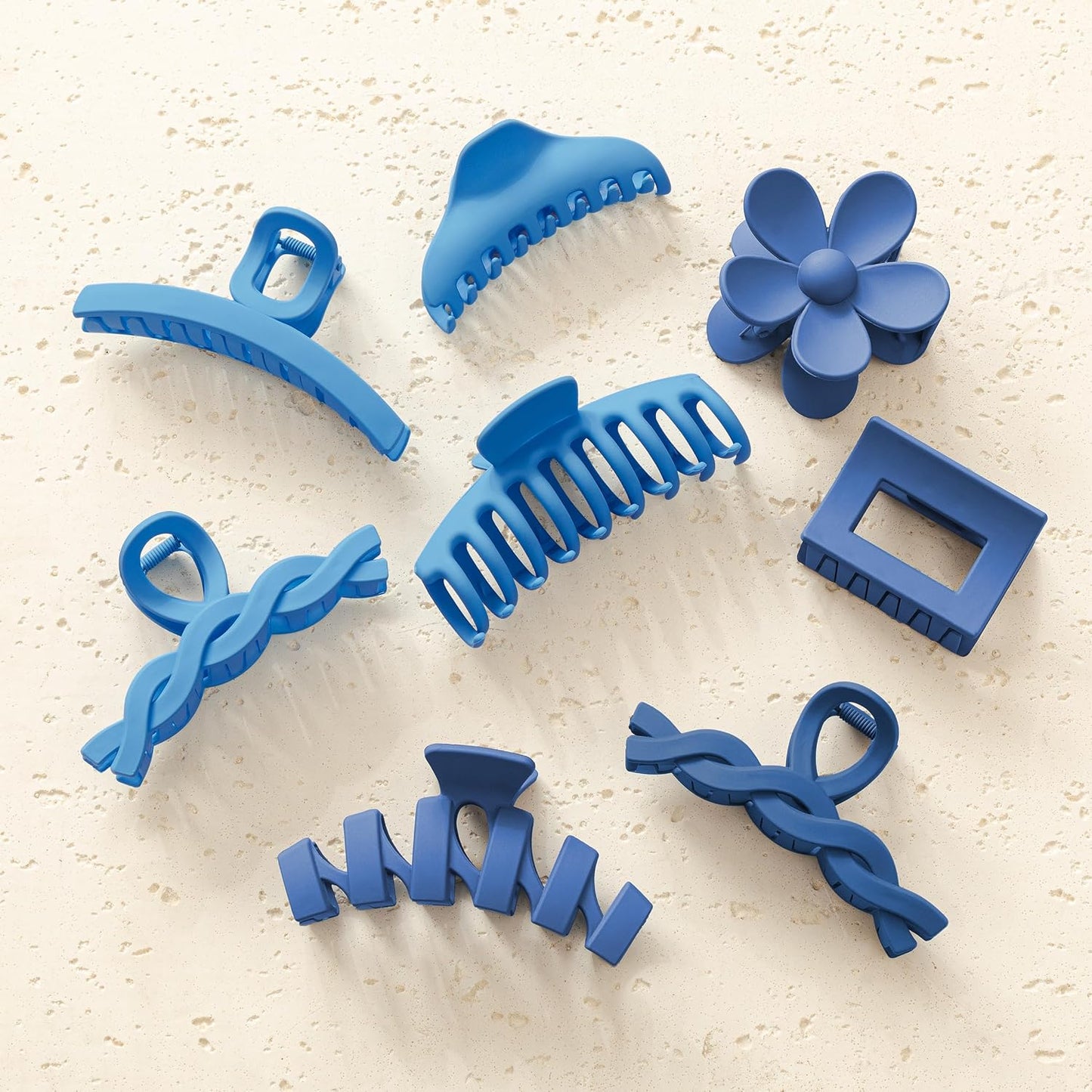 Flower Hair Clips - 8PCS Non-Slip Claw Clips for Thick Hair | Multi-Style Neutral Colors Set