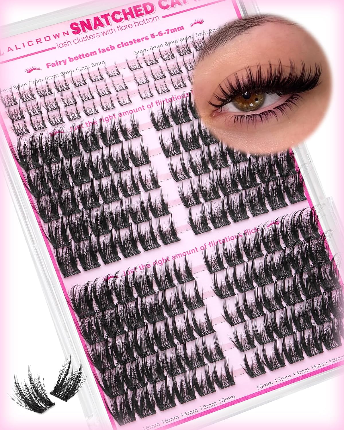 Natural Lash Clusters - Wispy Cat Eye Eyelash Extensions for Daily Wear | Pre-Mapped Bottom Lashes