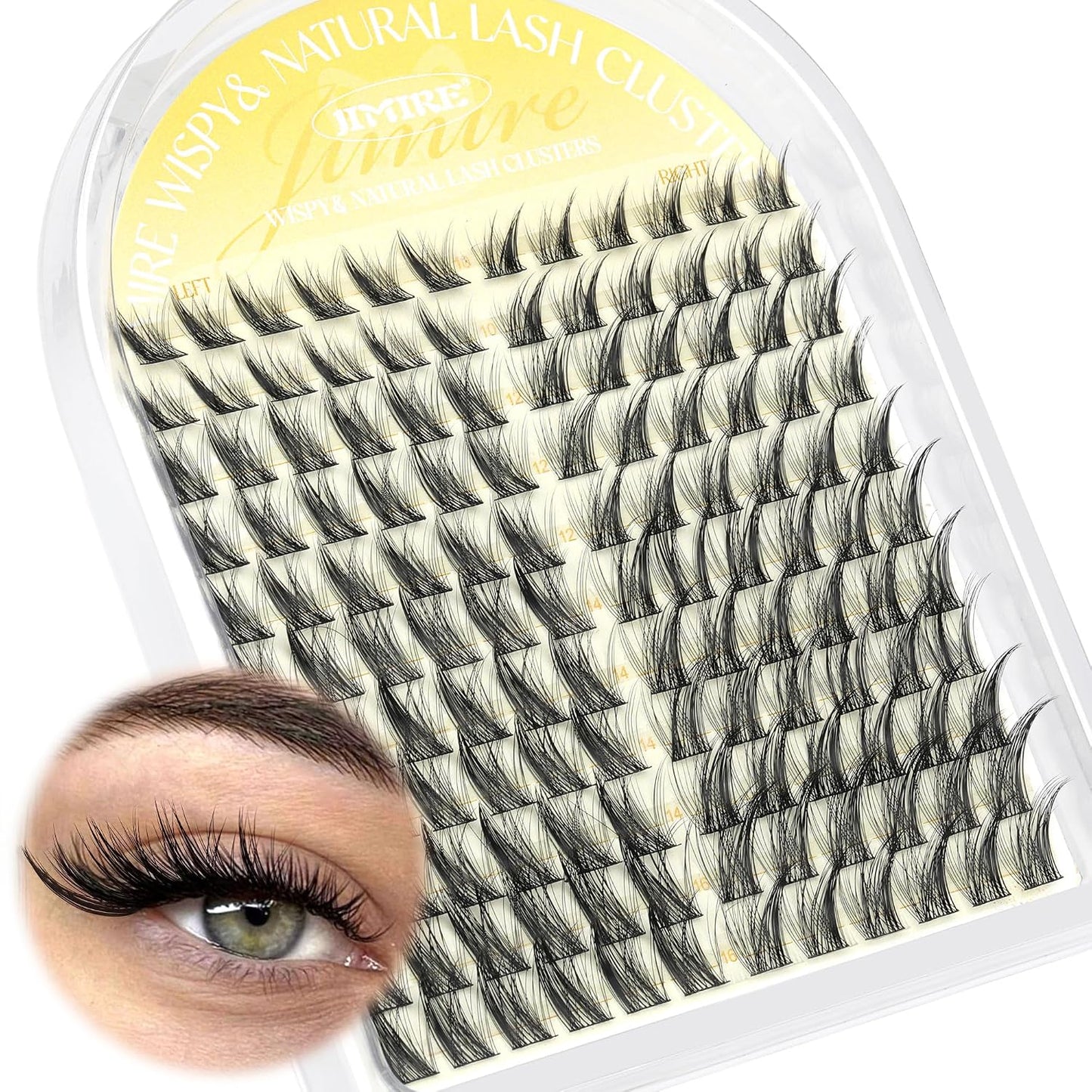 Manga Eyelash Clusters - Natural C Curly 10-14MM Wispy Individual Lashes | 110Pcs DIY Extensions