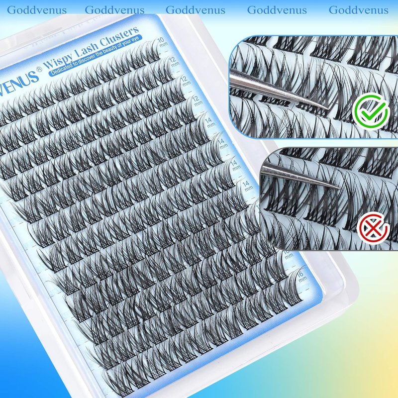 Wispy Lash Clusters - Natural CD Curl Eyelash Extensions for DIY | Fluffy Individual Lashes