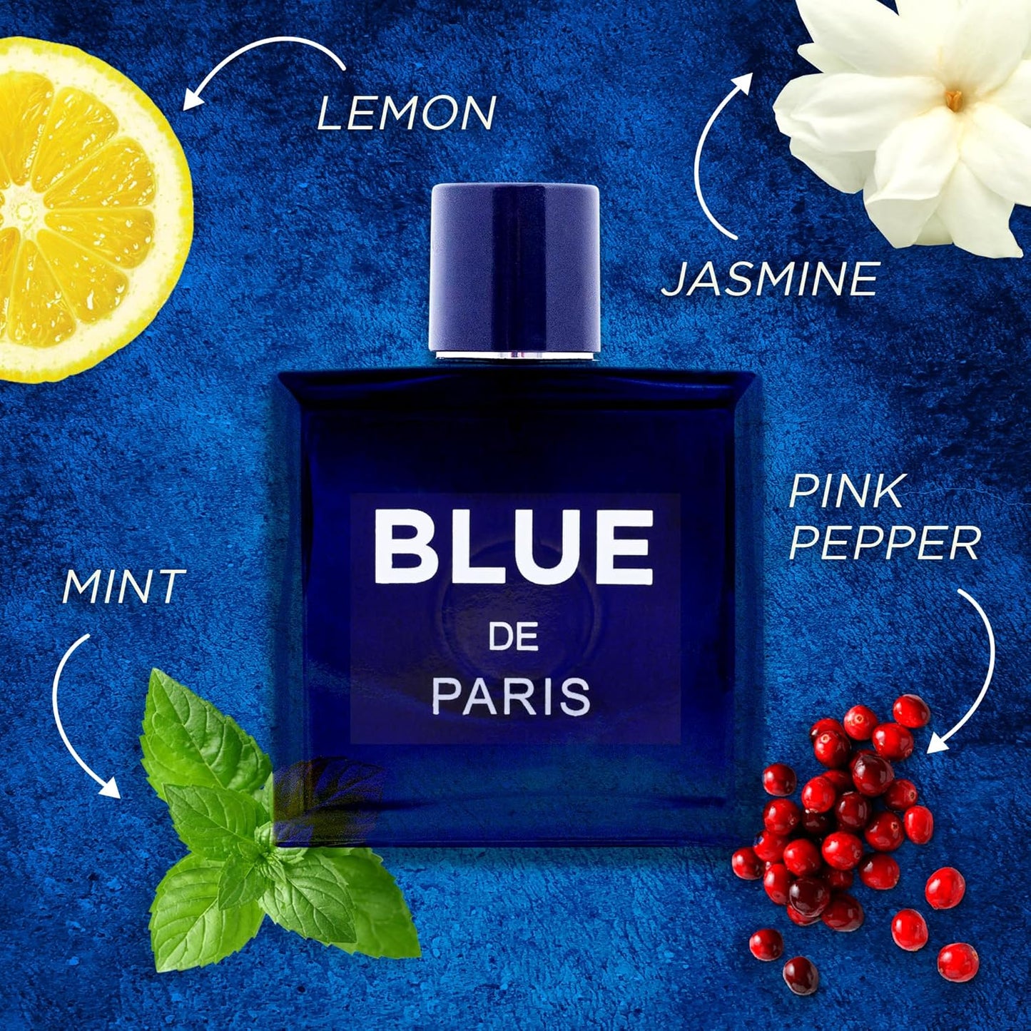 NovoGlow Blue De Paris Men's Perfume - Refreshing Woody Floral Fruity Scent | 3.4 Fl. Oz. (100ml)