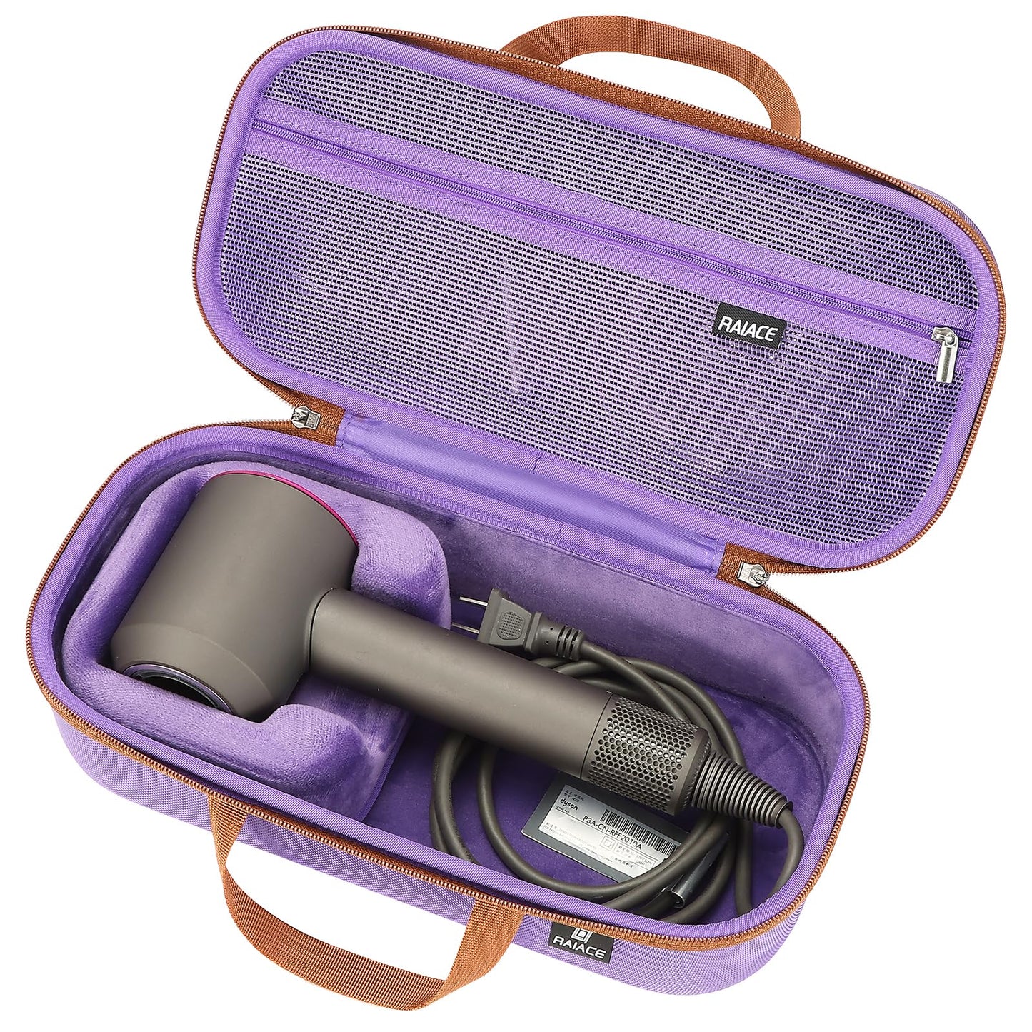 RAIACE Hard Storage Case Compatible with dyson Hair Dryer, Travel Carrying Bag. (for sale is case only). - Purple