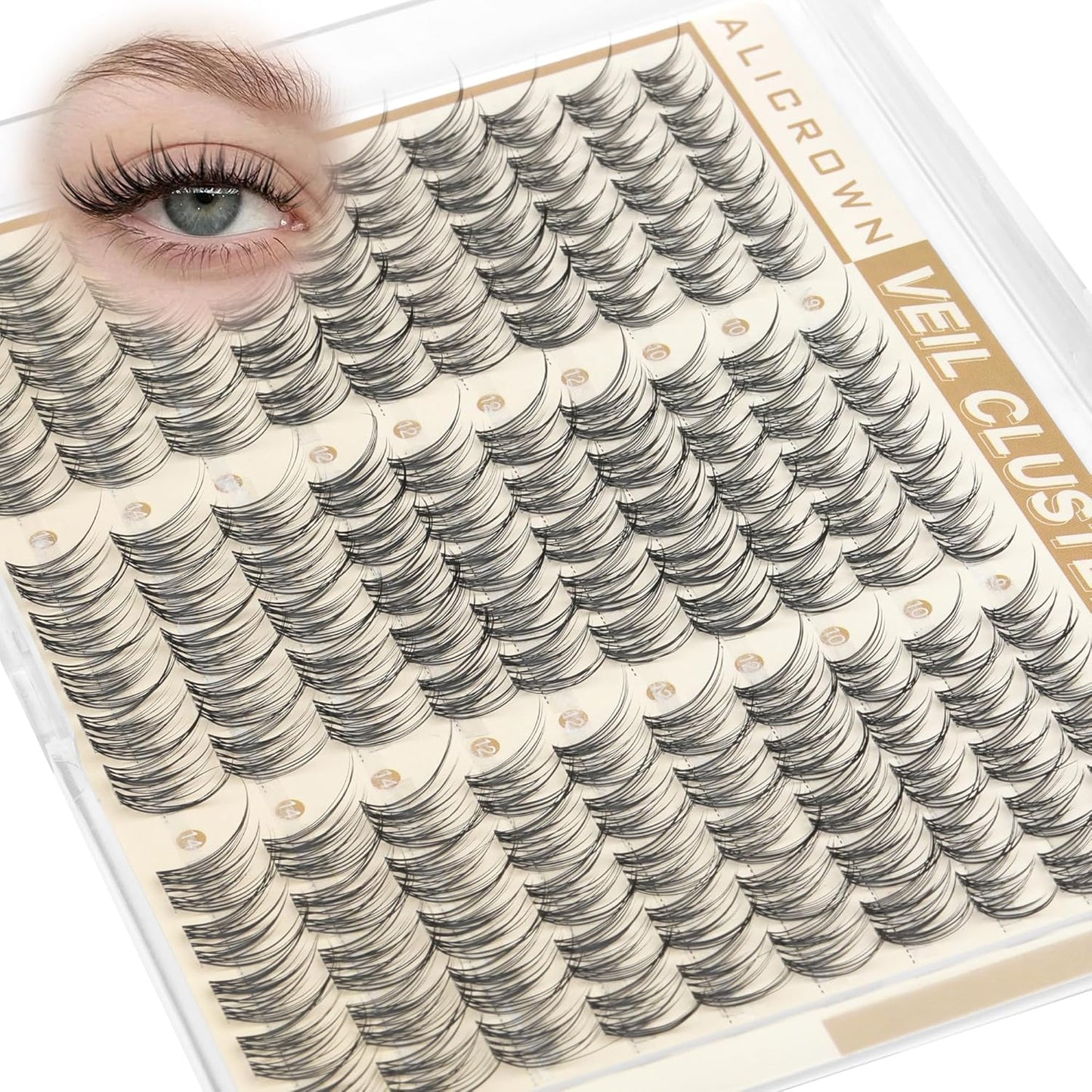 Natural Lash Clusters - 150 Pcs Wispy Eyelash Extensions | 9mm-14mm CC Curl, No-Makeup Look