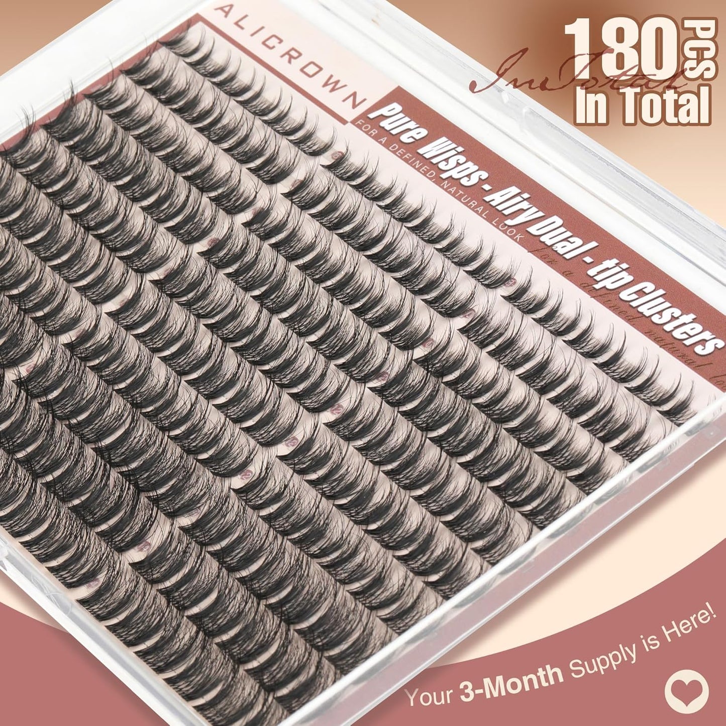 Manga Eyelash Clusters - Wispy Spiky Individual Lashes 8-14MM | 180Pcs Daily Wear Extensions