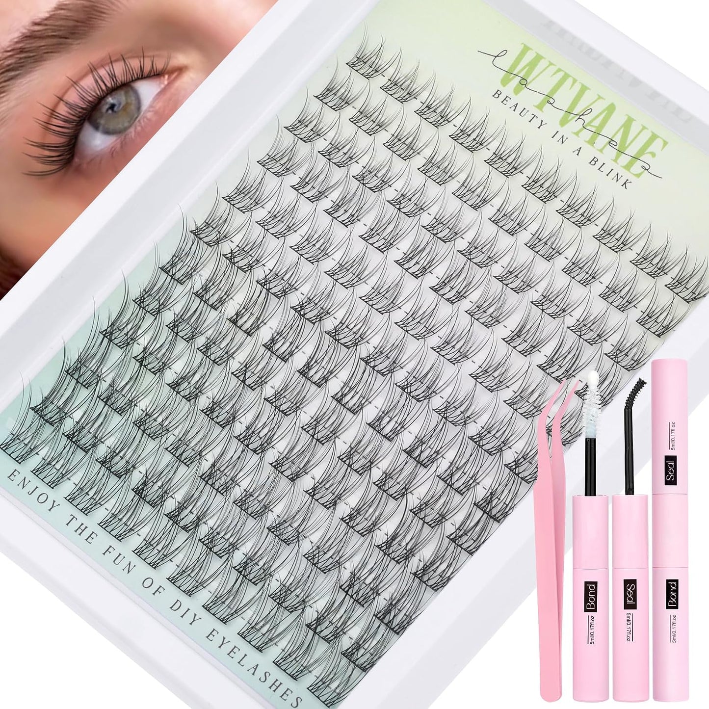 Natural Lash Clusters - Wispy Eyelash Extensions for DIY Glam | 8-14mm Lengths with 6mm Bottom Lashes