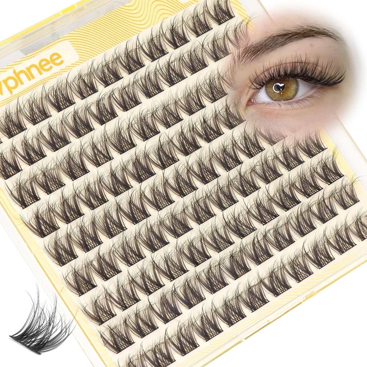 Natural Cluster Eyelash Extensions - Short Lash Clusters 8-10-12MM | CC-Curly Wispy Individual Lashes, 144 Pcs
