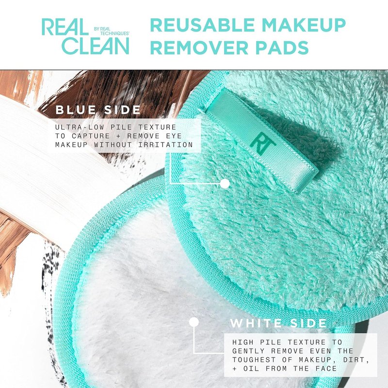 Reusable Makeup Remover Pads - Dual-Sided for Eye & Face Makeup Removal | 2 Count, All Skin Types