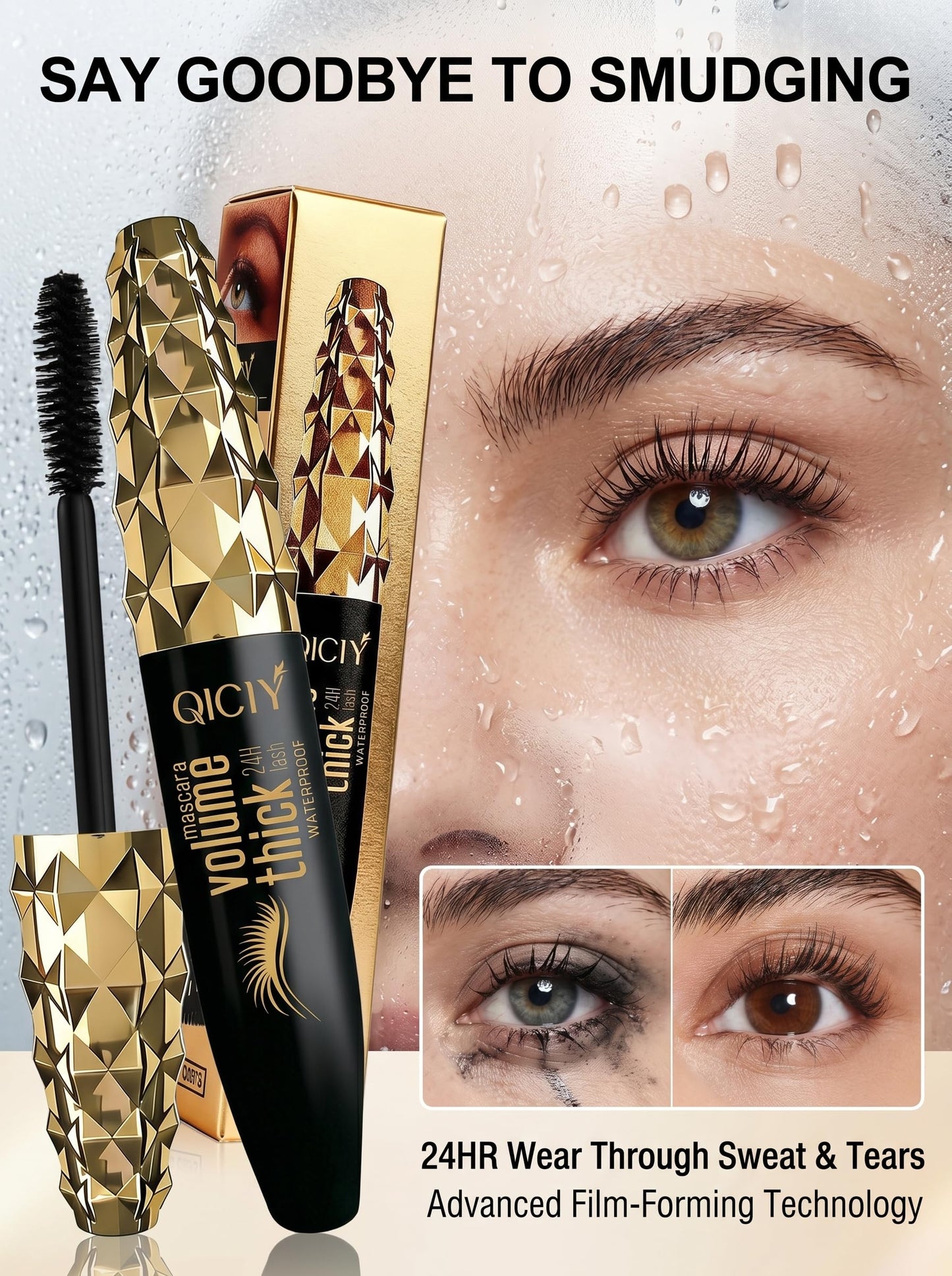 2 Packs My Amazing Lash Mascara - Waterproof Long Lashing Tubing Mascara, Tube Mascara Smudge Proof, Lightweight No Clump, Easy Removal, Precision Brush Black