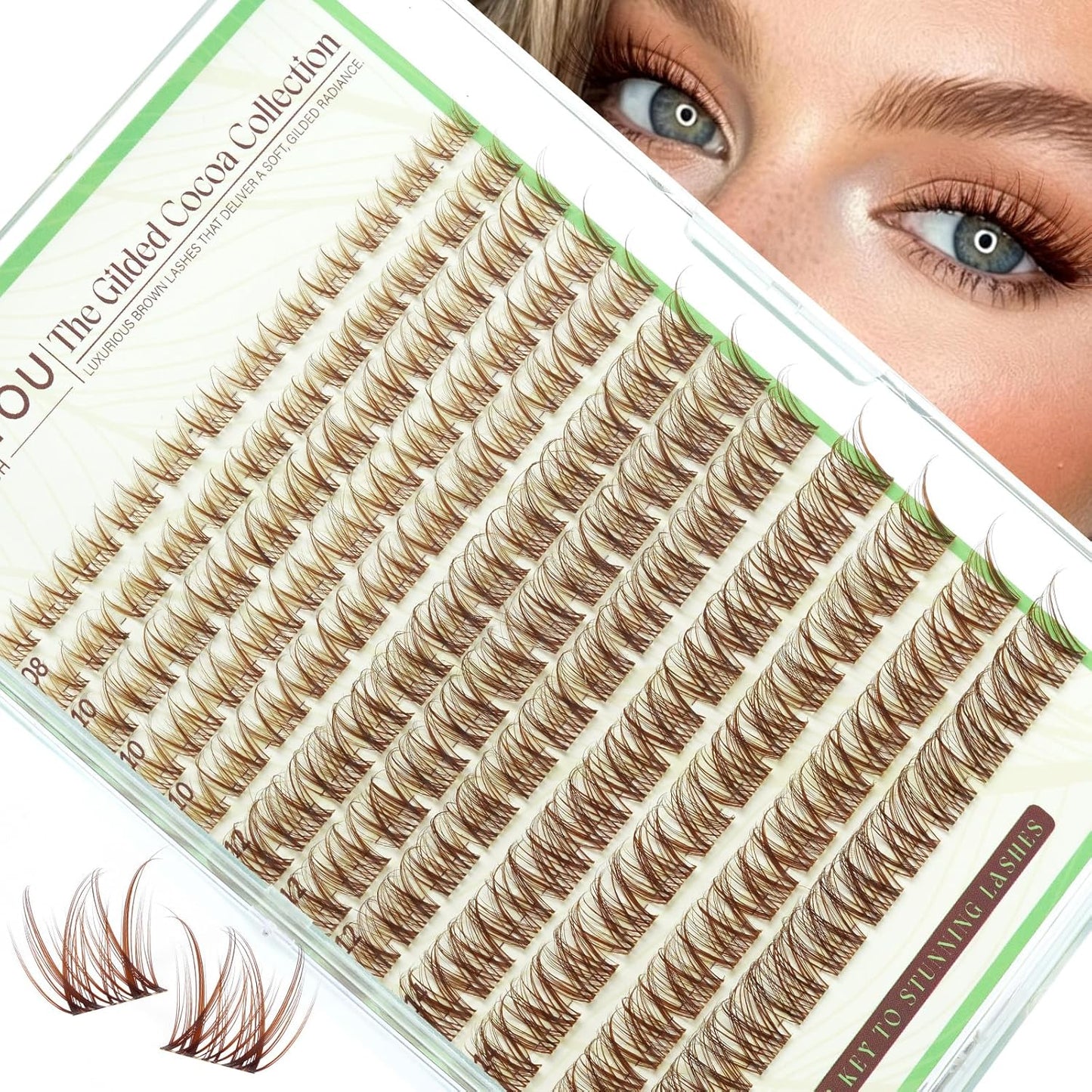 Spider Lash Clusters - Natural Wispy C Curl 8-16mm | Invisible Band DIY Eyelash for Anime Look