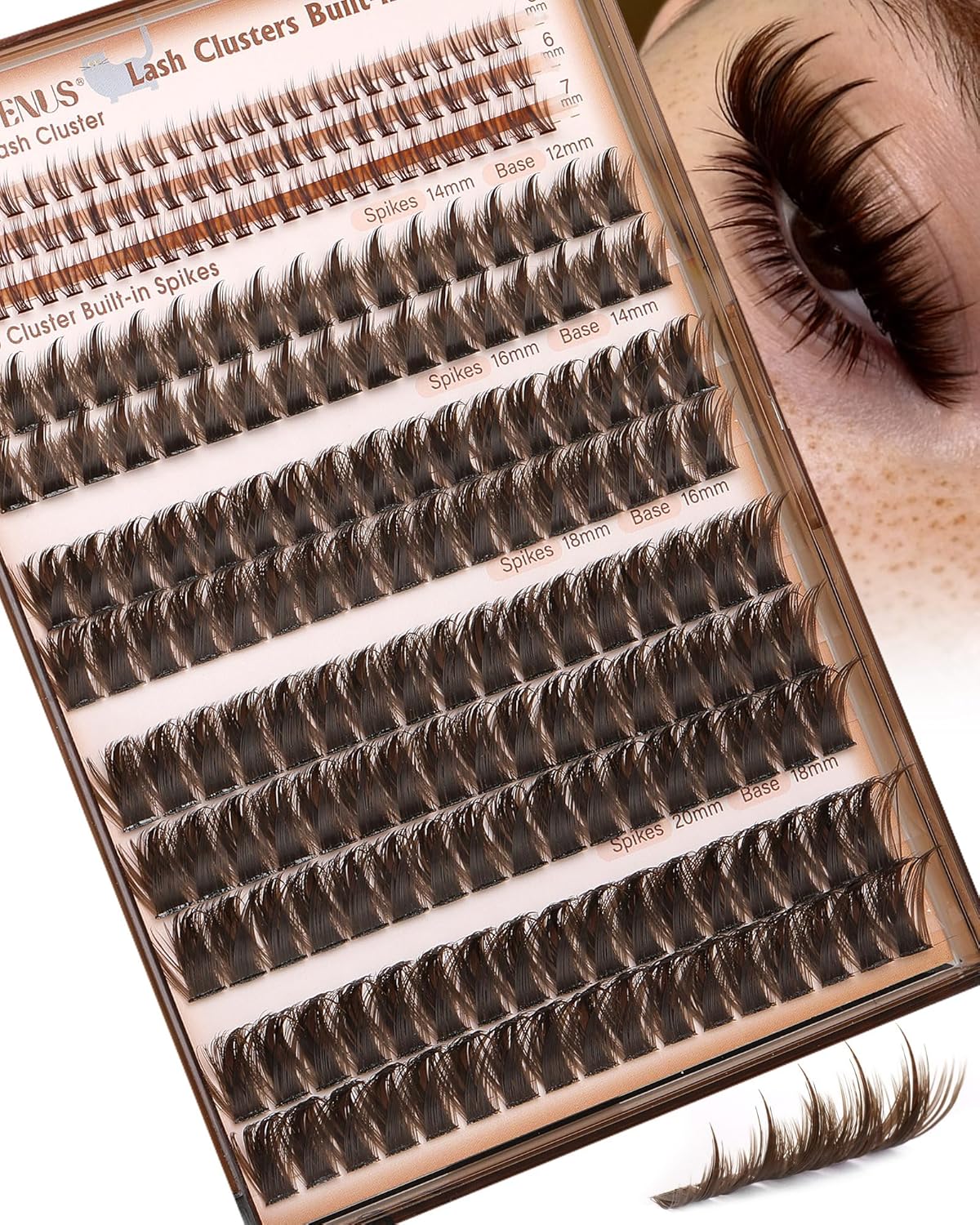 Manga Lash Clusters - Wispy Fluffy Anime Eyelash Extensions | Reusable Faux Mink, D Curve 12-18mm, 204 Pieces