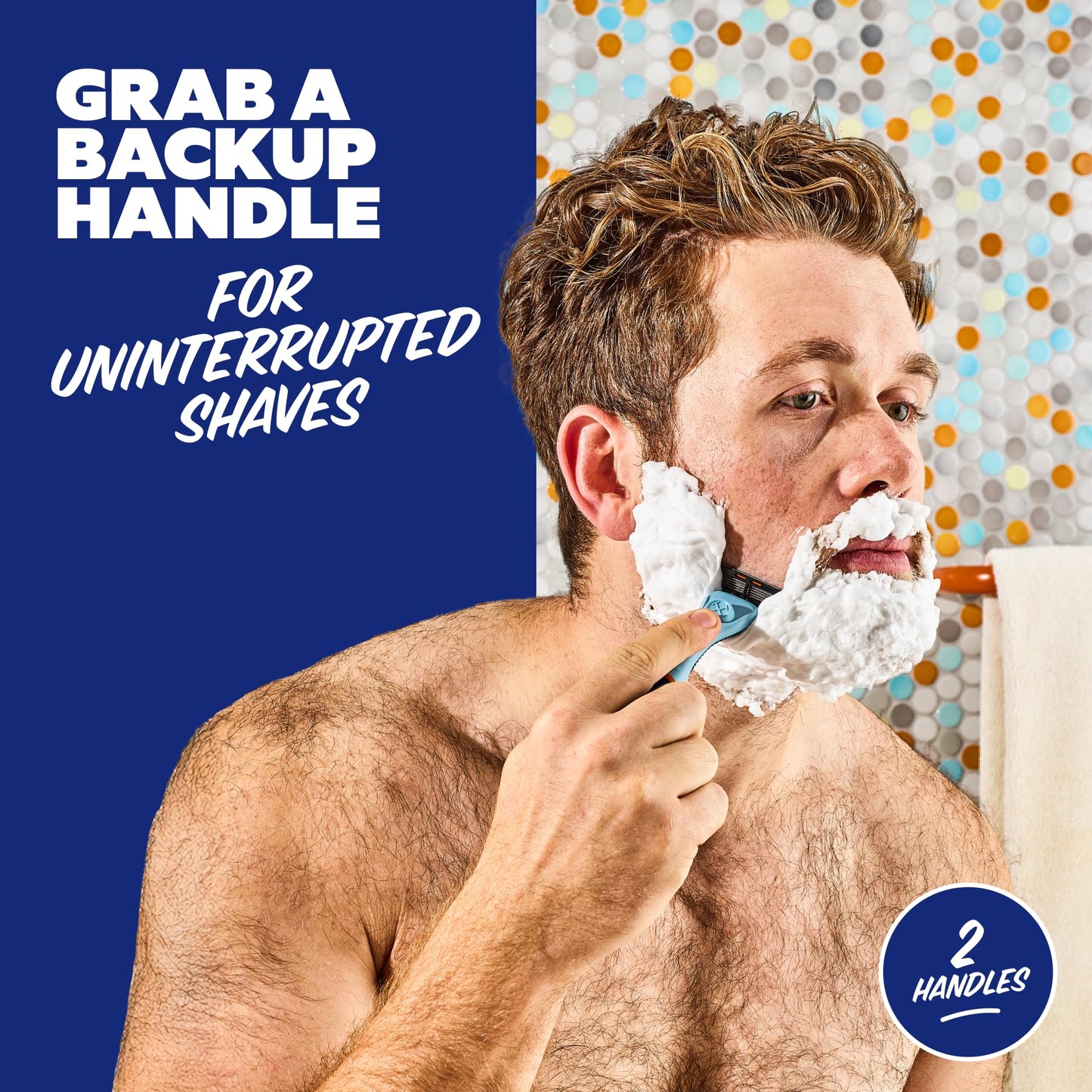Dollar Shave Club | Razor Handle (2 Pack) Blue | Replacement Razor Blade Handles | Not Compatible with Other Razor Brands