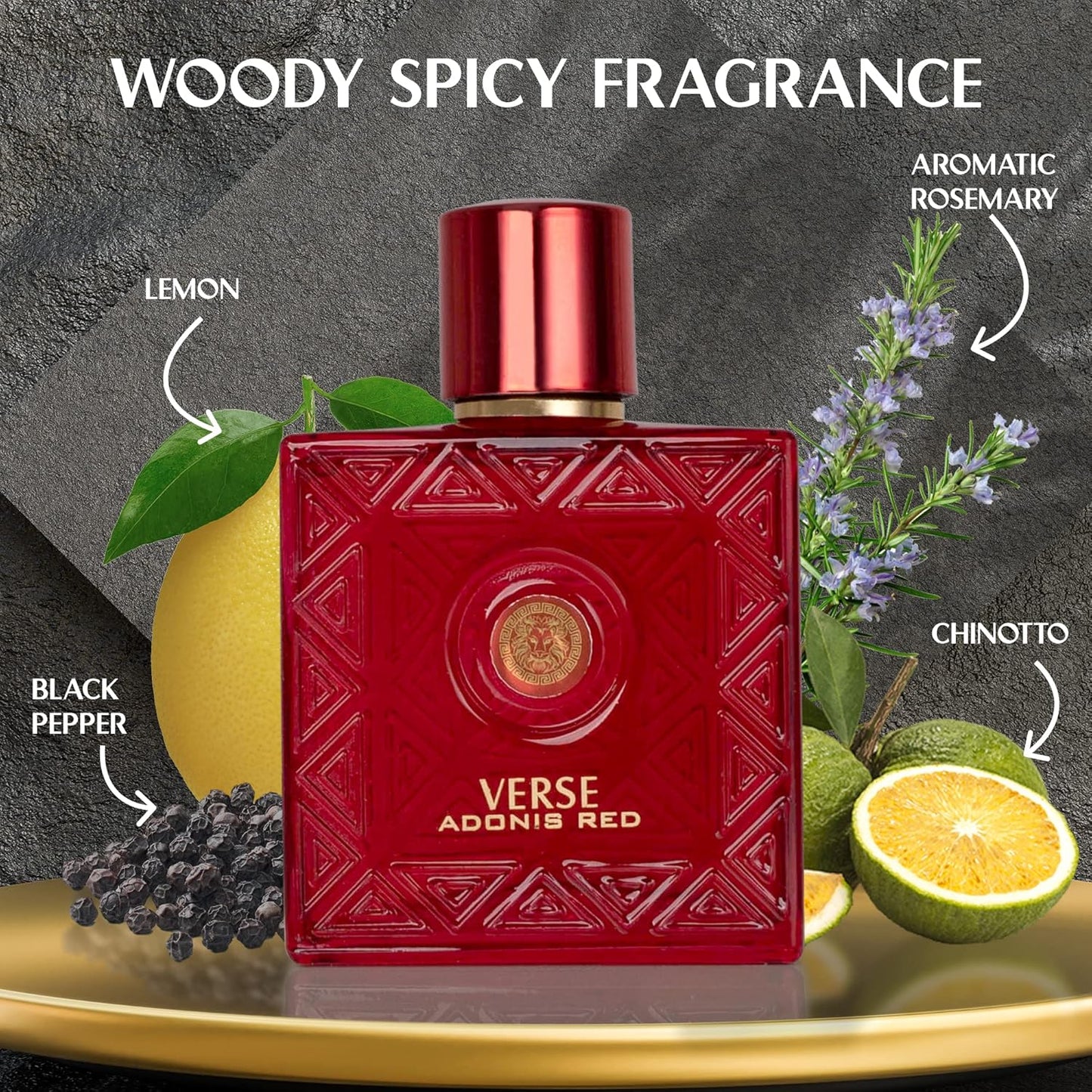 Adonis Red Eau De Parfum for Men - 100ml Fruity Warm Floral Fragrance | Includes NovoGlow Pouch