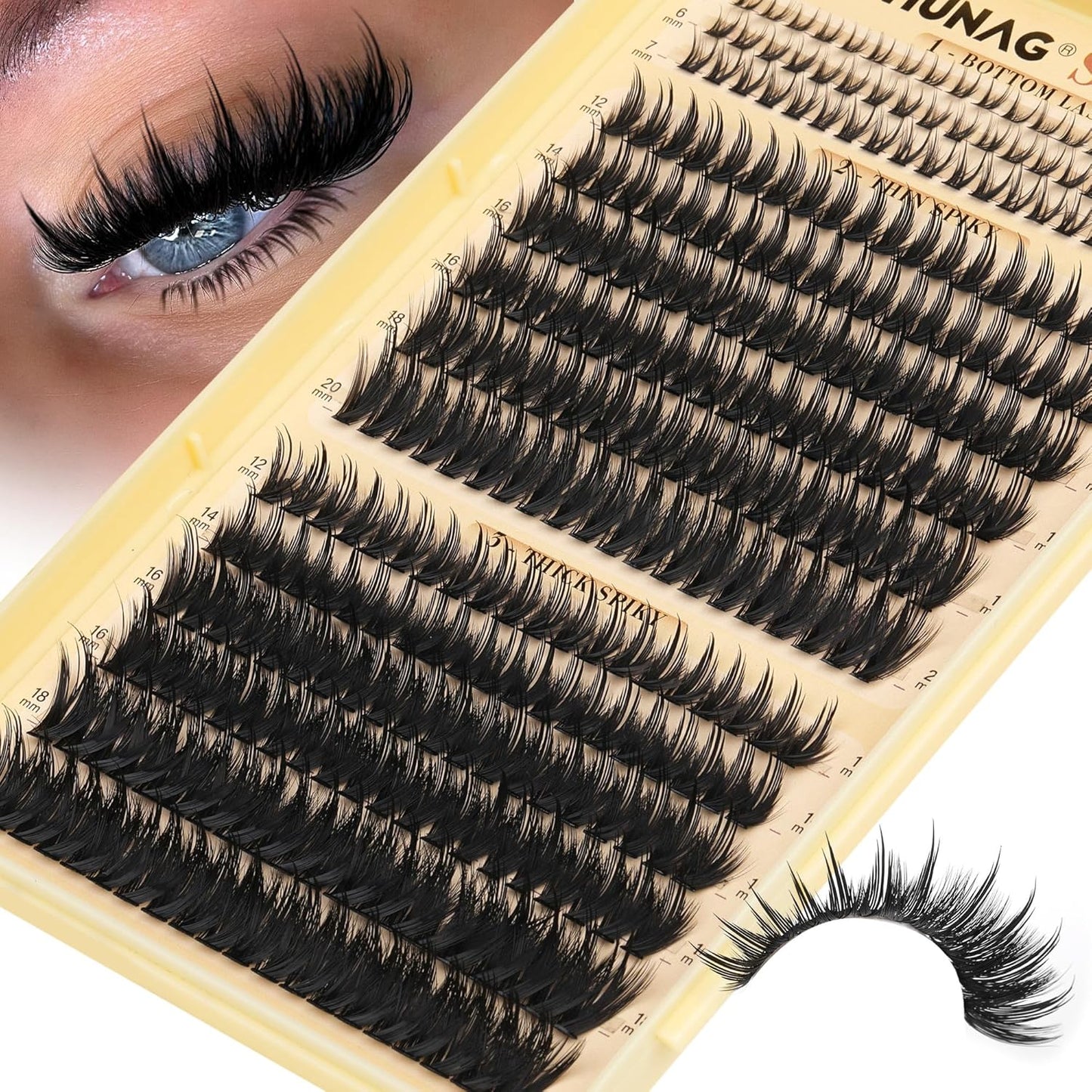 Spiky Manga Lash Clusters - 300pcs Anime Eyelash Extensions | 12-20mm Fairy Lashes for DIY Volume 80D/100D