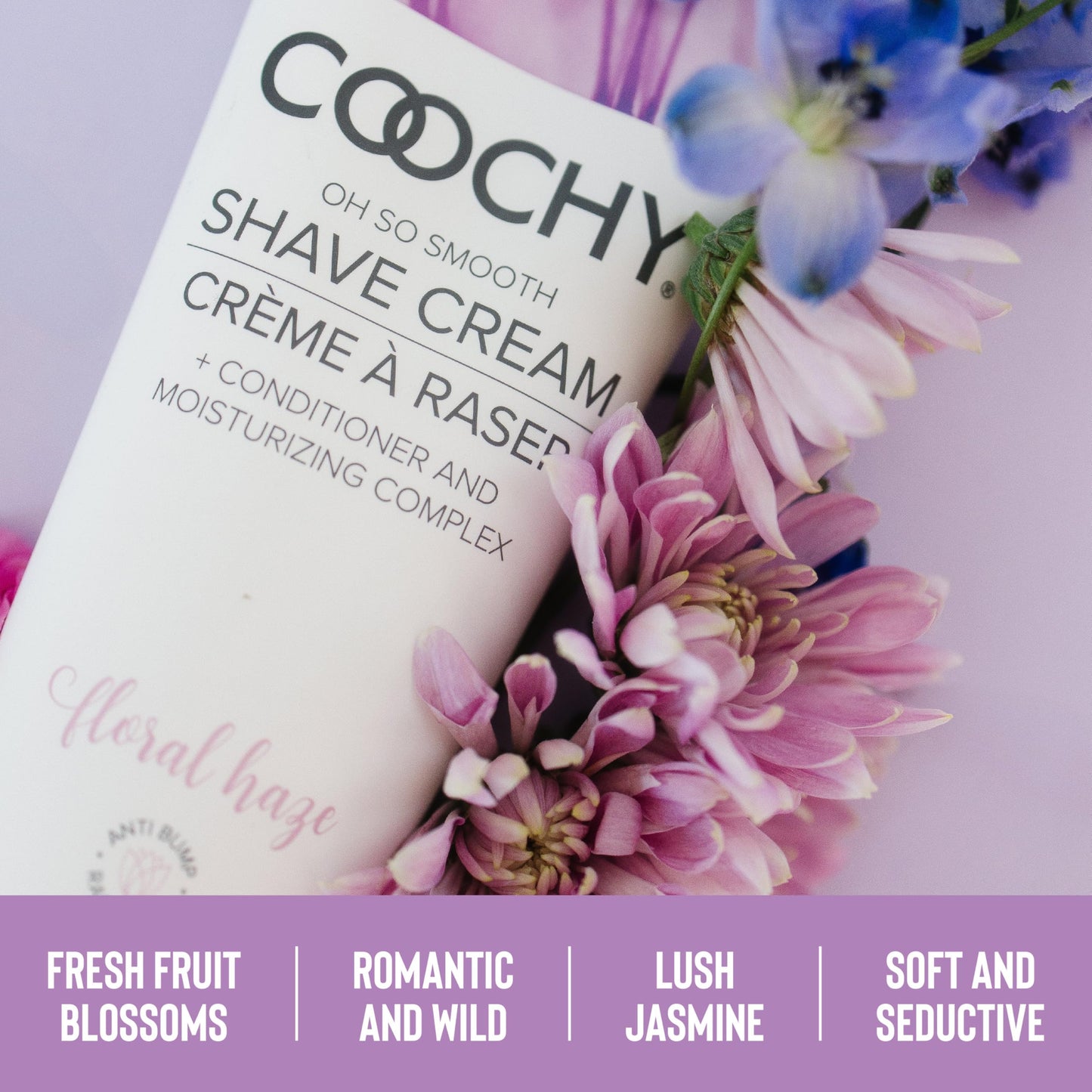 Coochy Shave Cream - Moisturizing Shave Lotion - Gentle Intimate Shaving Cream - For Bikini Area, Underarms, Legs & More - Rash-Free, Hydrating Formula - Floral Haze, 7.2 oz