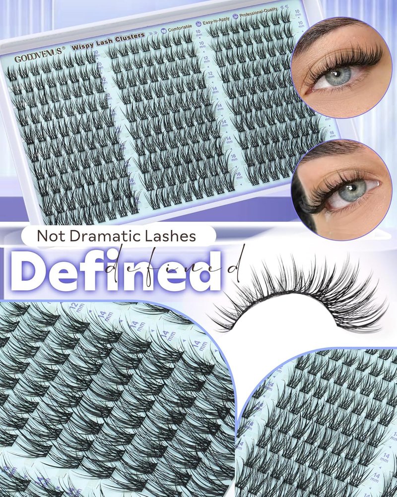 Wispy Lash Clusters - Natural Eyelash Extensions for a No Makeup Look | 10-16mm CC Curve DIY
